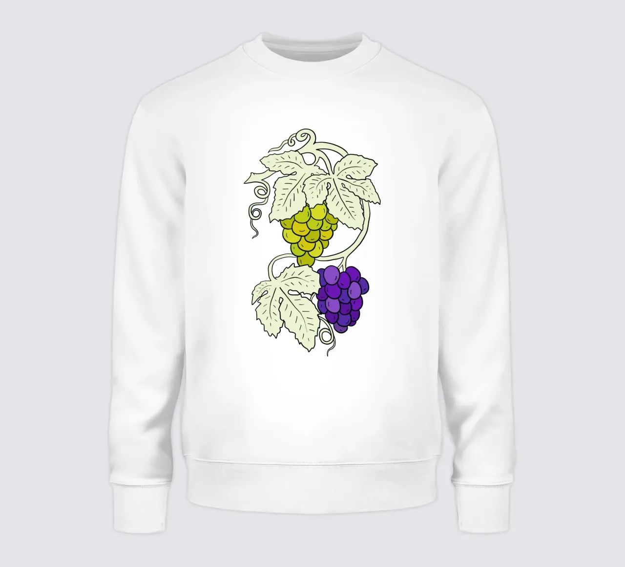 White and black grapes felpa da TijanaArtStudio88
