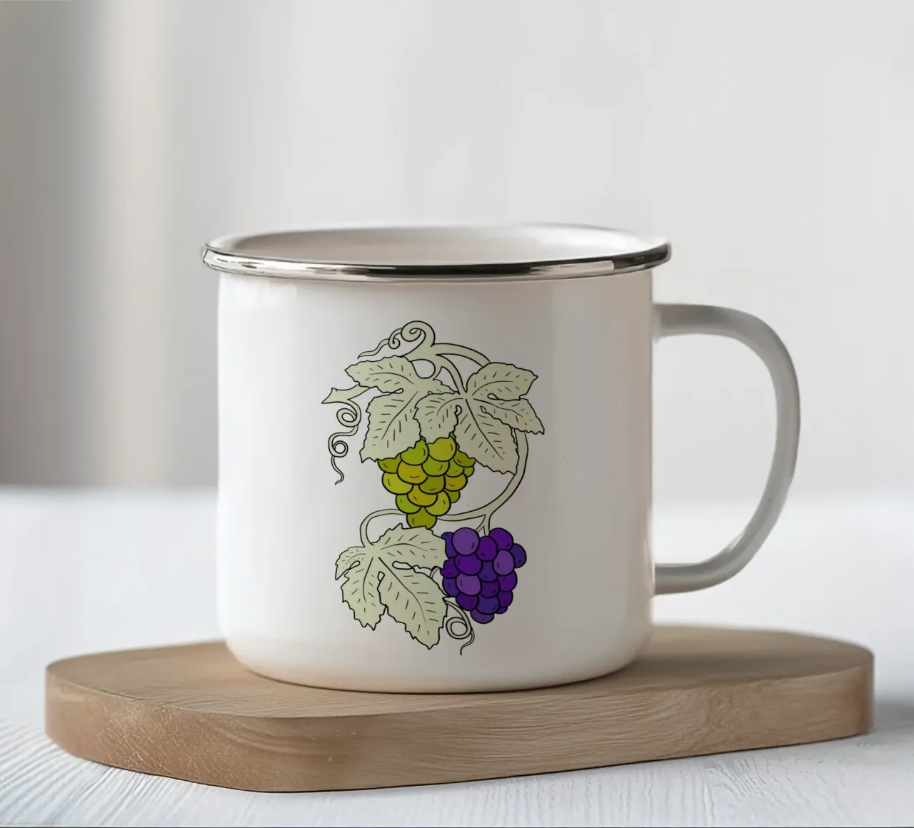 White and black grapes tazza in smalto da TijanaArtStudio88