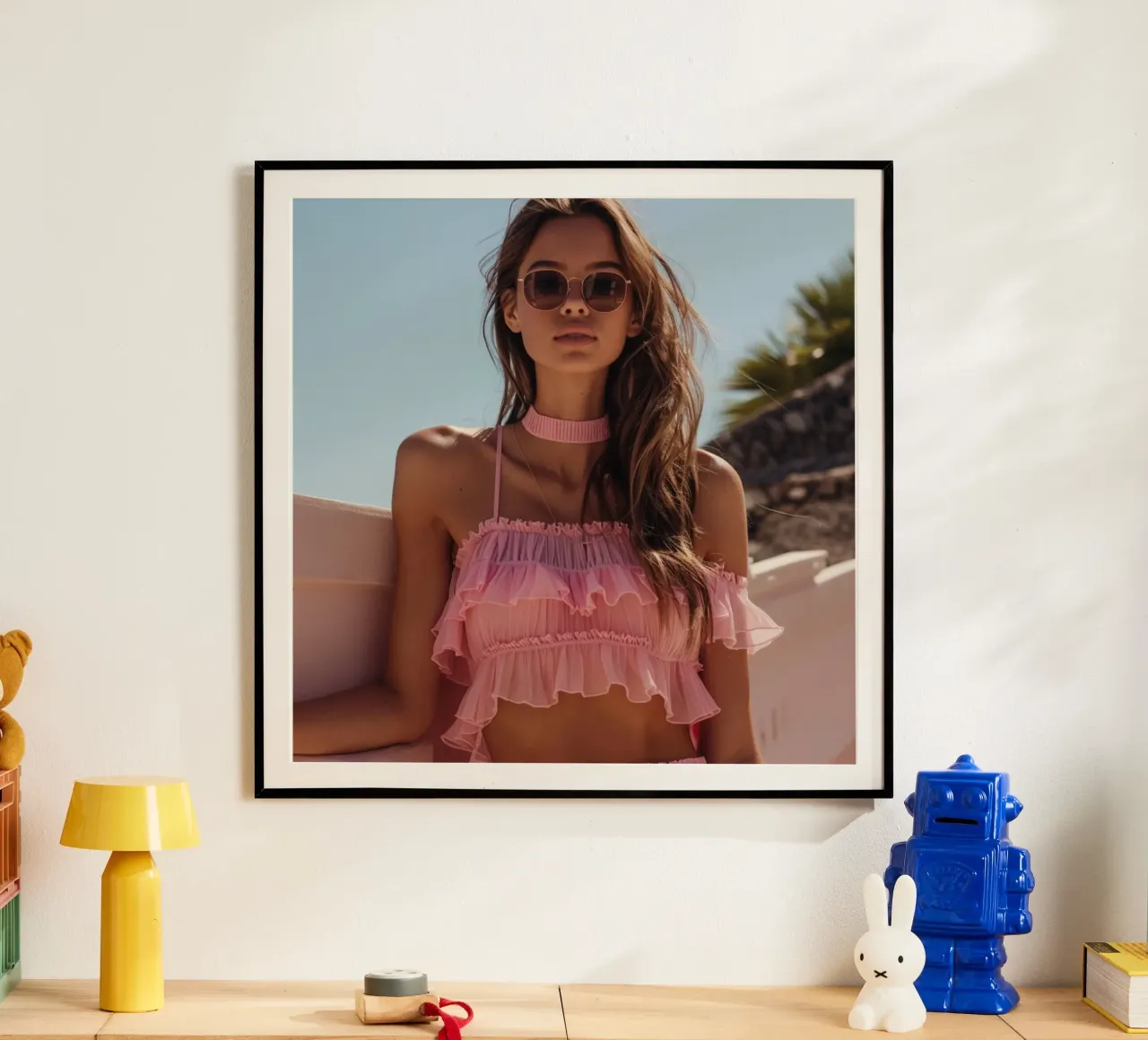 Fard e bolle di sapone poster con telaio in alluminio da StillVibe Home