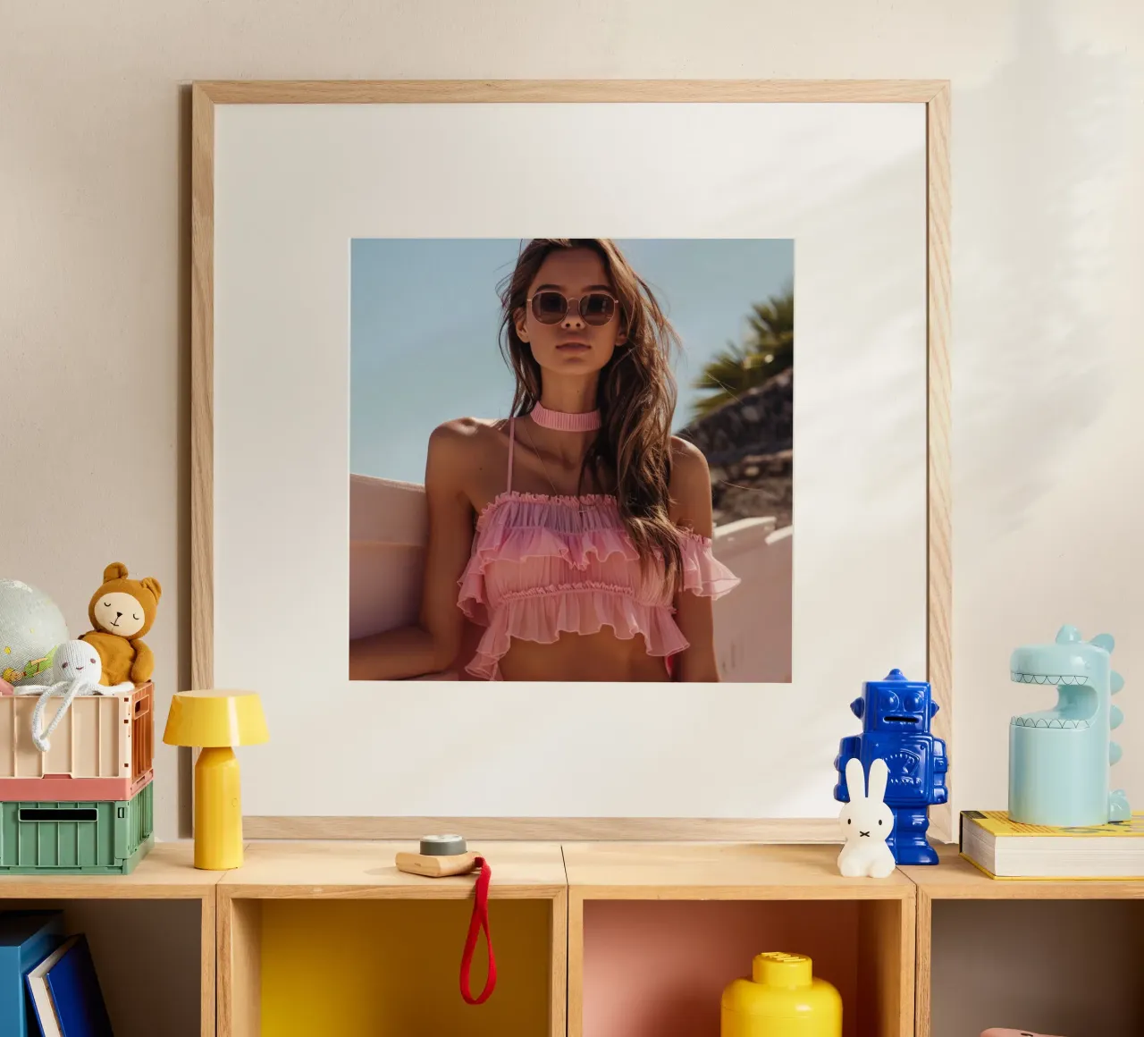Fard e bolle di sapone poster con telaio in alluminio da StillVibe Home