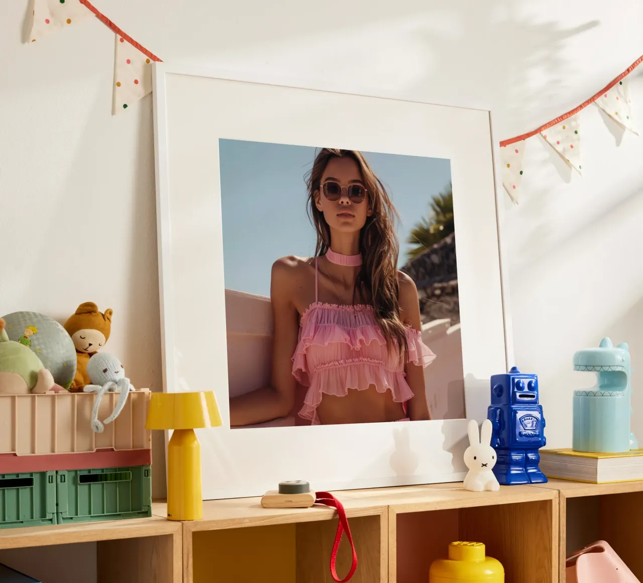 Fard e bolle di sapone poster con telaio in alluminio da StillVibe Home