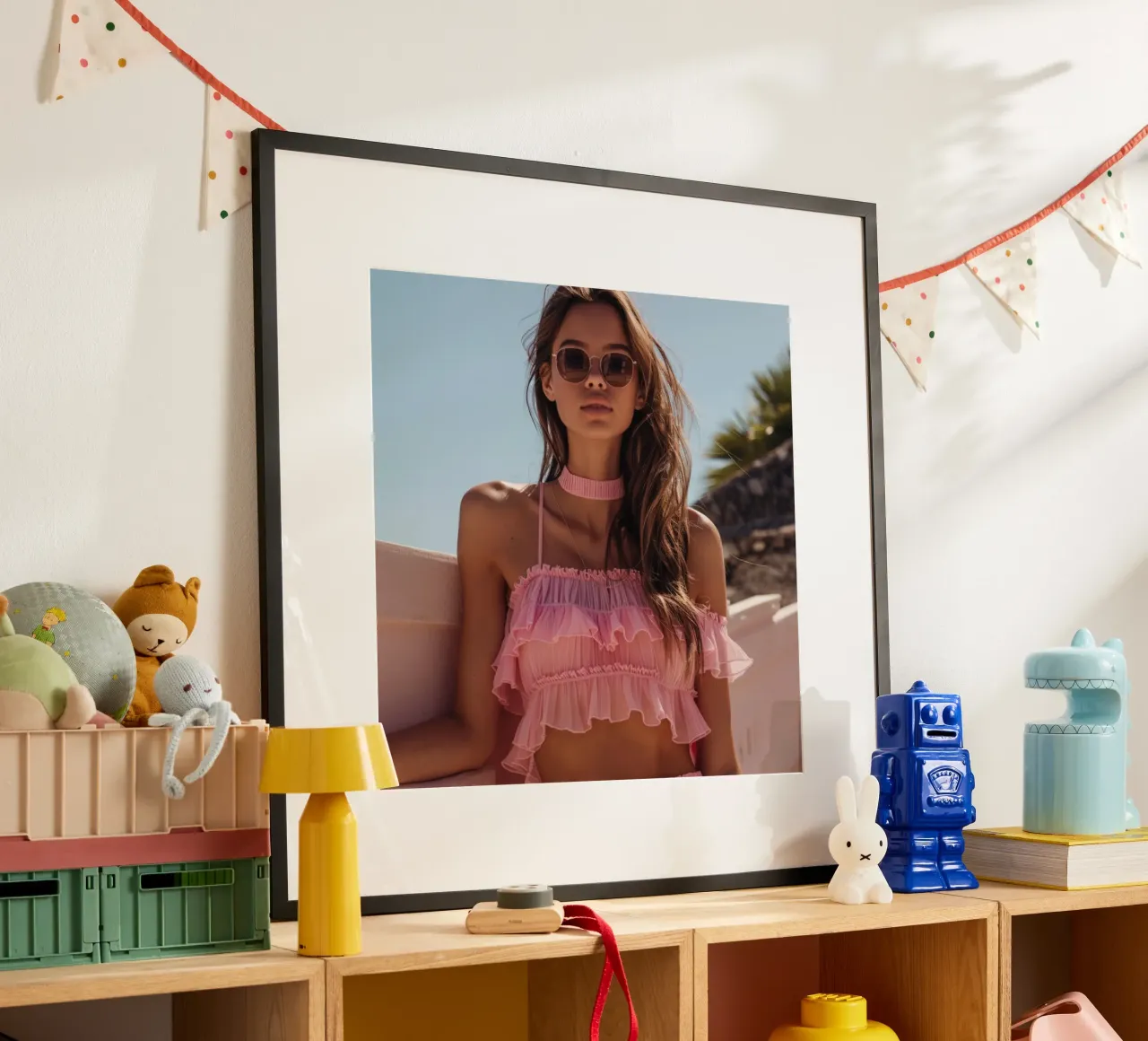 Fard e bolle di sapone poster con telaio in alluminio da StillVibe Home