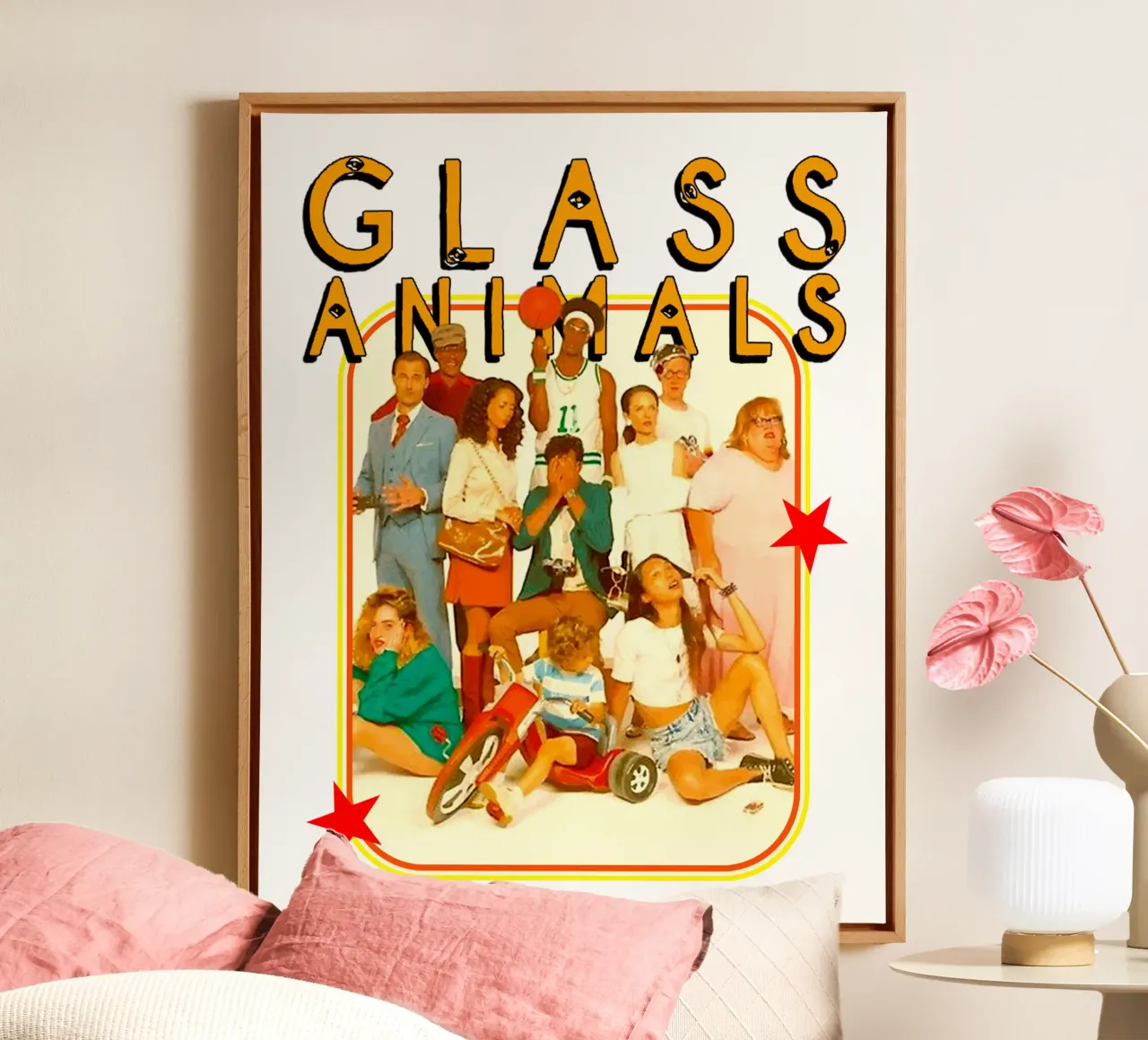 Banda di tutti i membri - Animale di vetro tela con Cornice a cassetta da https://www.juniqe.com/uk/shop/Henndraws