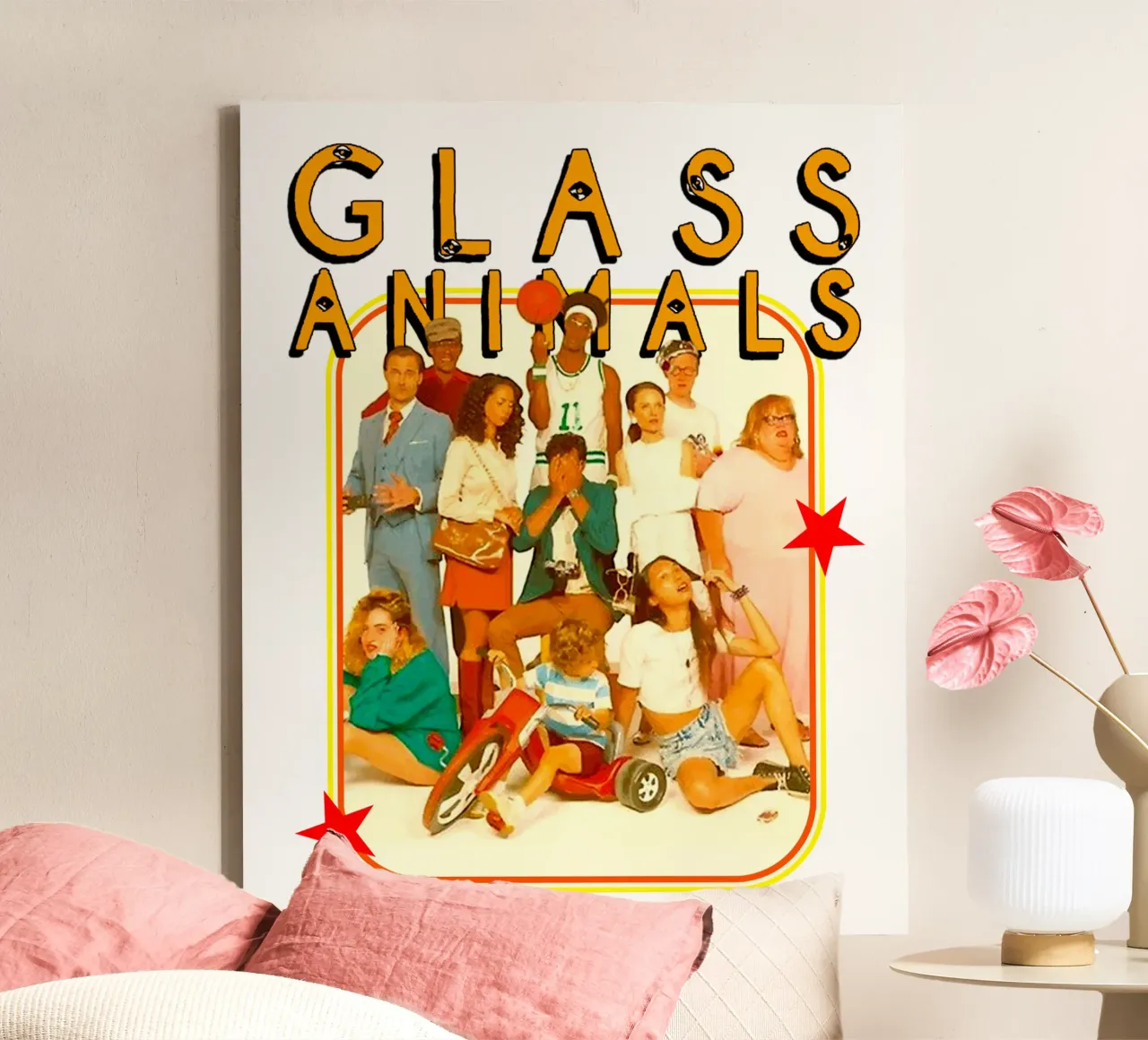 Banda di tutti i membri - Animale di vetro tela con Cornice a cassetta da https://www.juniqe.com/uk/shop/Henndraws