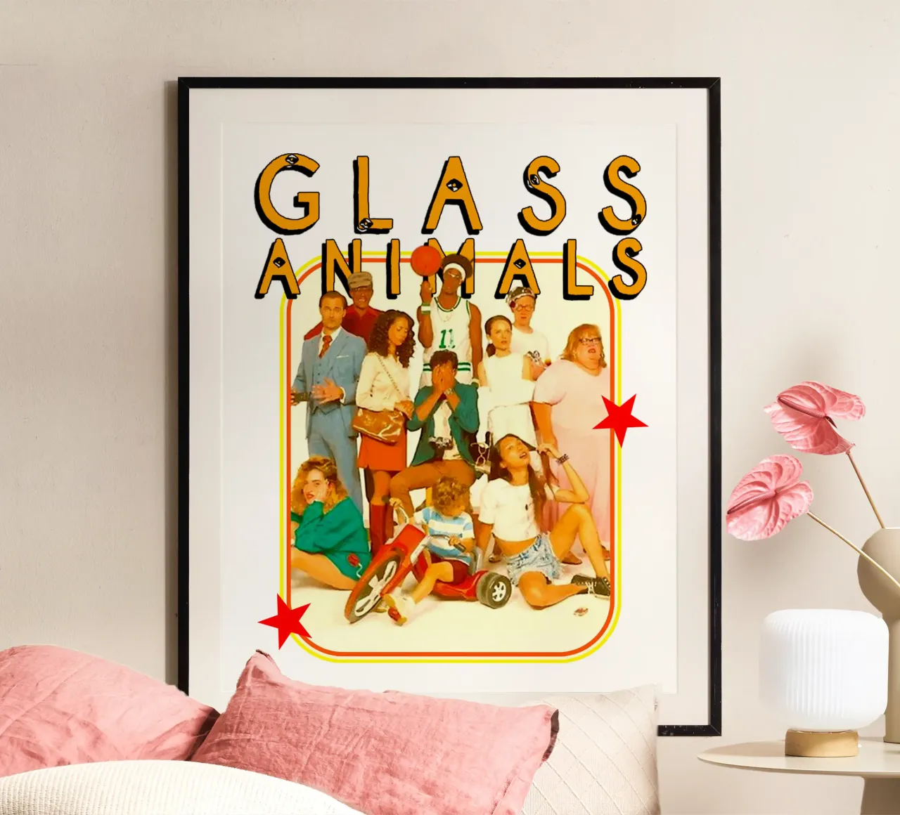 Banda di tutti i membri - Animale di vetro poster con telaio in alluminio da https://www.juniqe.com/uk/shop/Henndraws