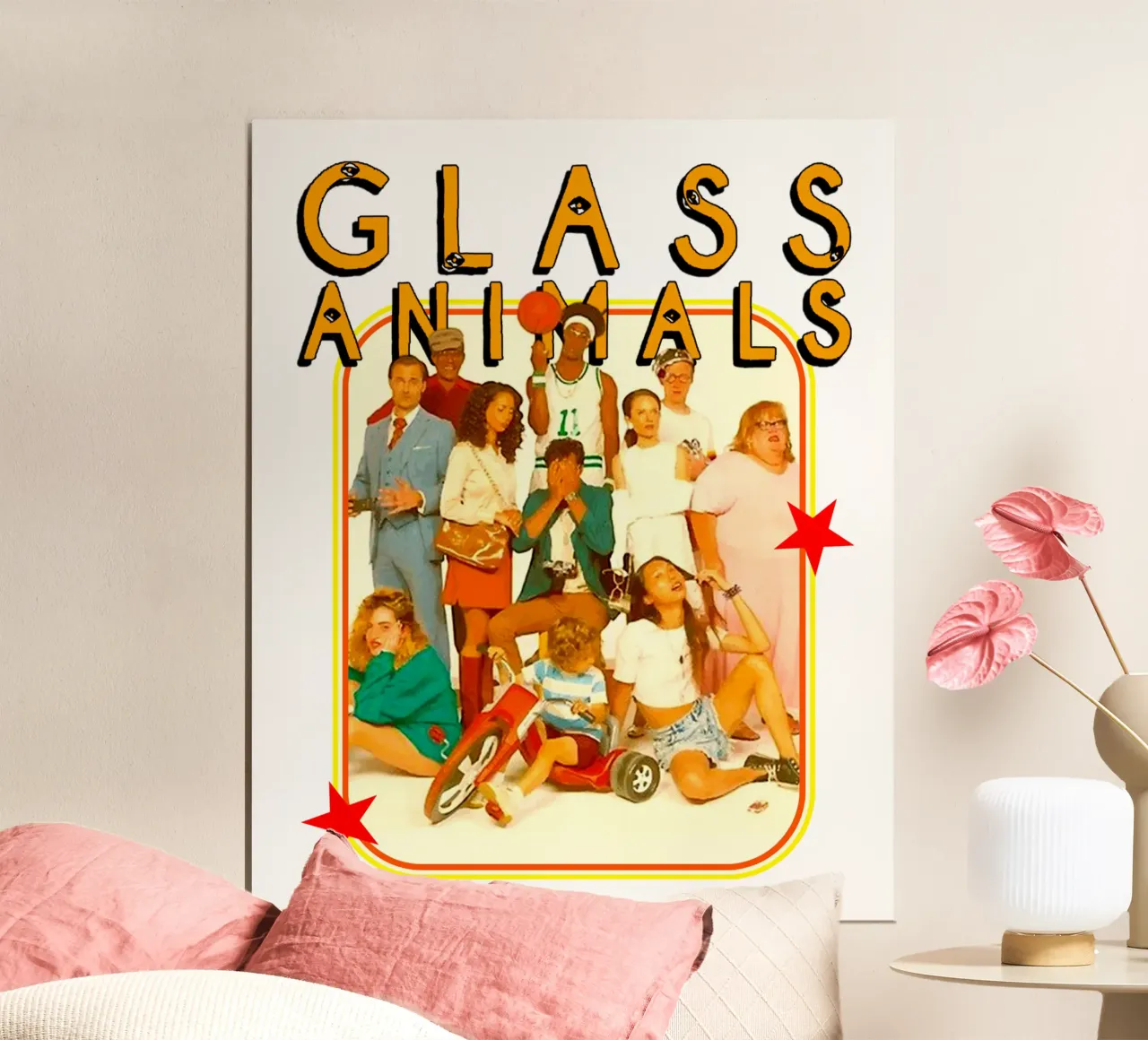 Banda di tutti i membri - Animale di vetro poster con telaio in alluminio da https://www.juniqe.com/uk/shop/Henndraws