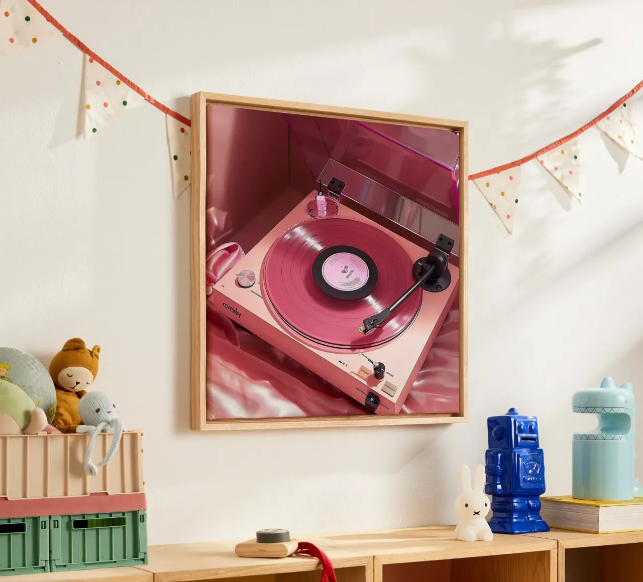 Blush & Bubbles canvas with Floater frame by StillVibe Home