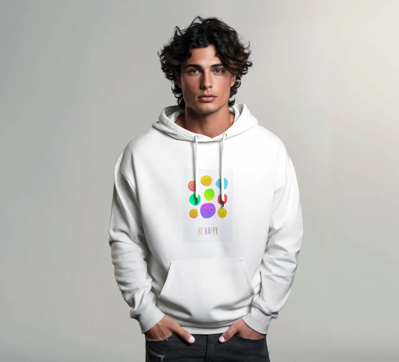 Be Happy felpa con cappuccio da Elisabeth Fredriksson