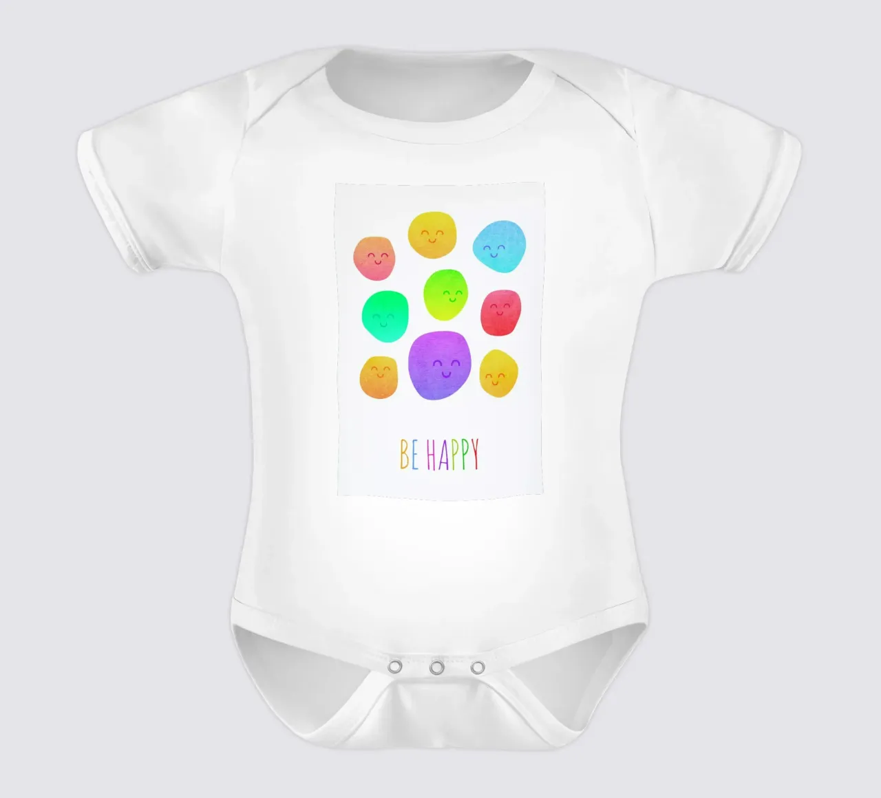 Be Happy body neonato maniche corte da Elisabeth Fredriksson