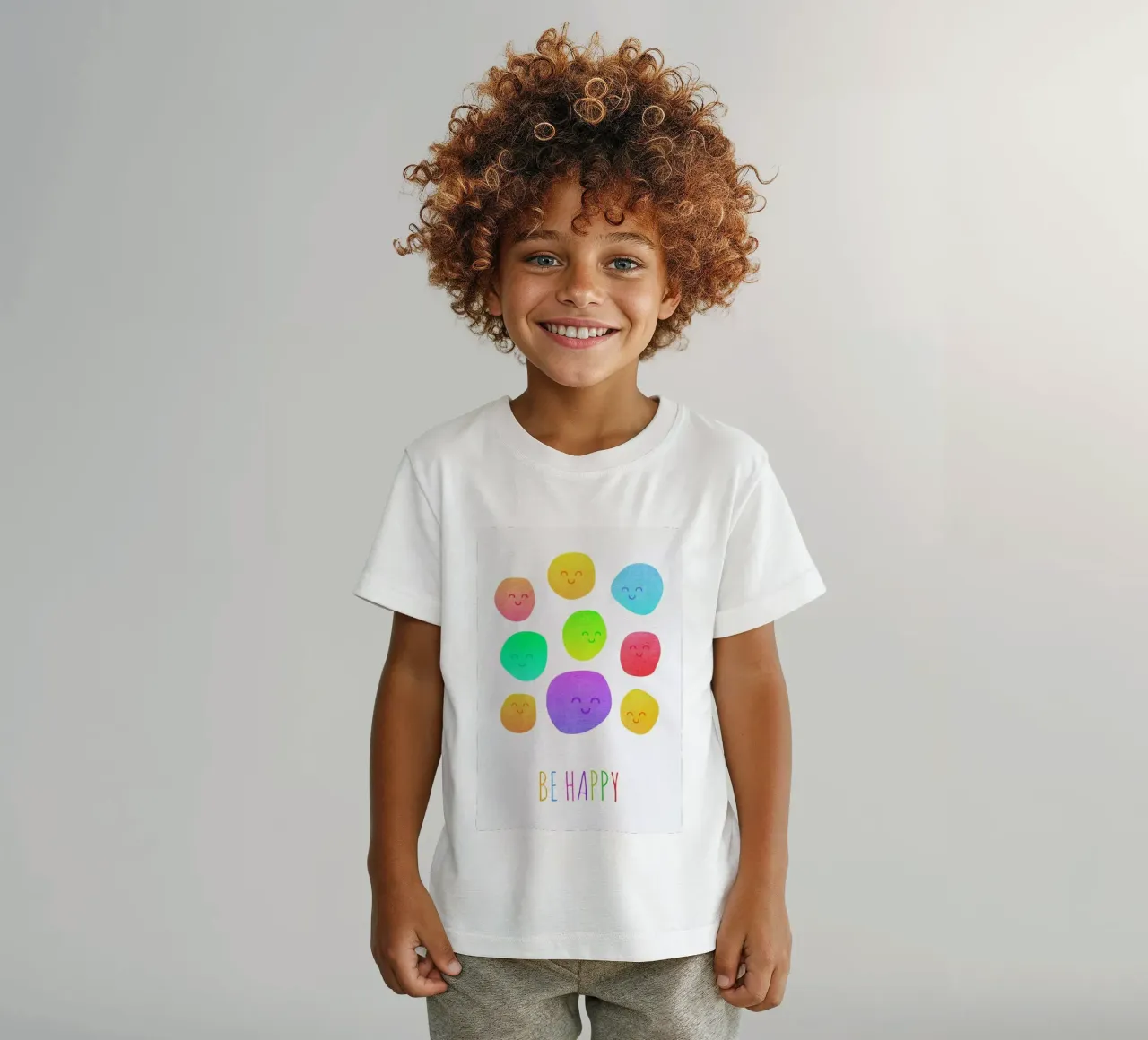 Be Happy kids t-shirt by Elisabeth Fredriksson
