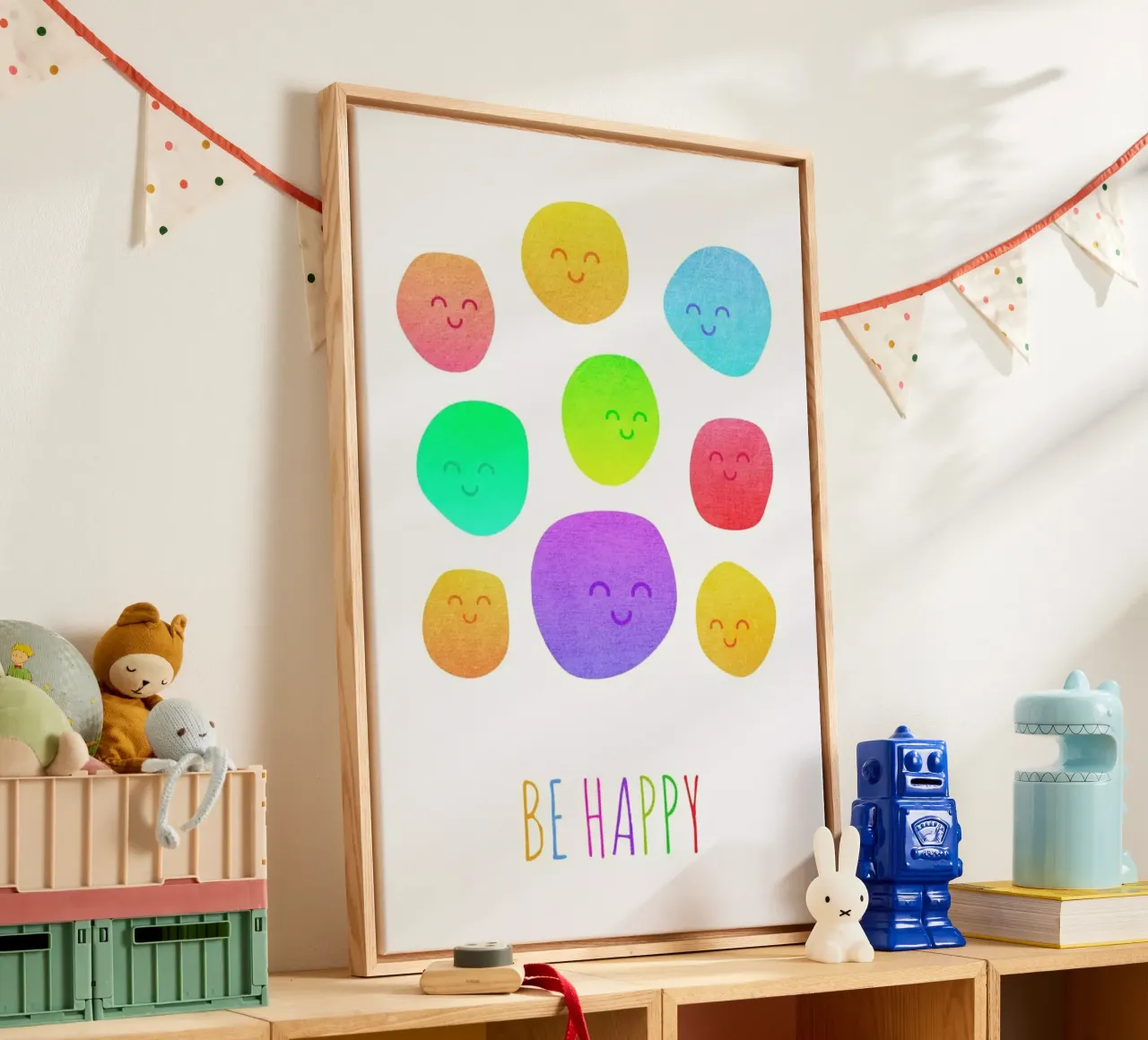 Be Happy canvas by Elisabeth Fredriksson
