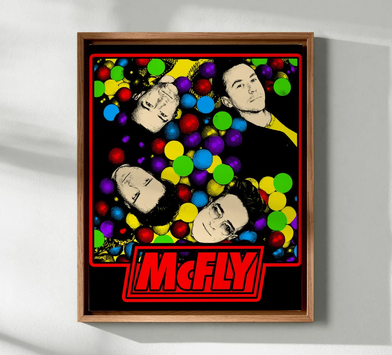 Maglietta classica Colorfull Rock Pop Band tela con Cornice a cassetta da igoshdesigns