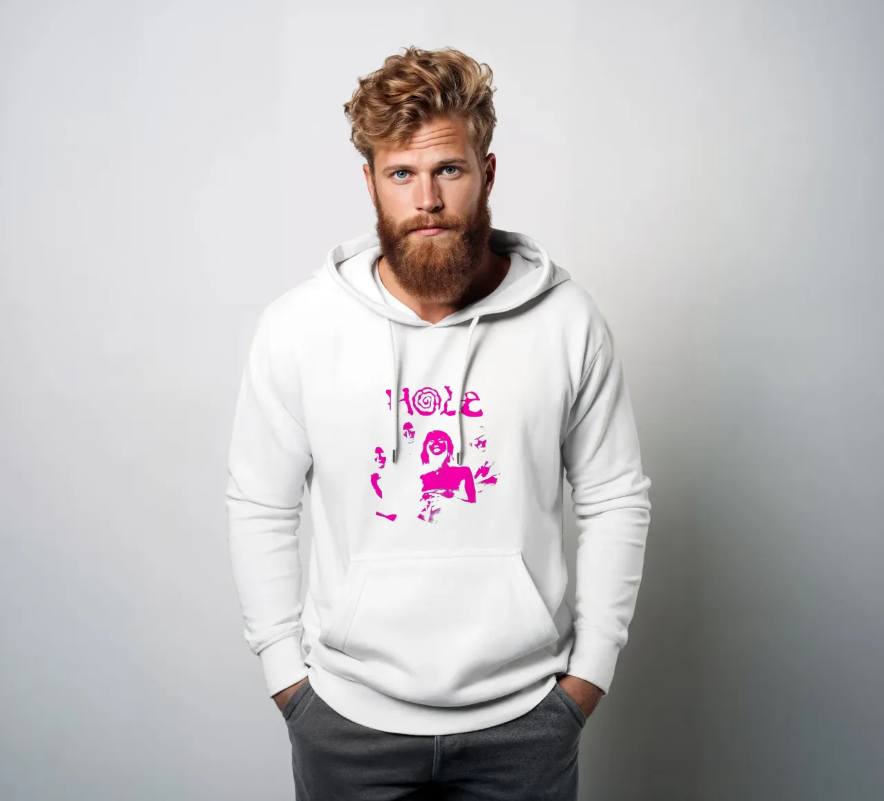 Banda rosa Sillhouette Foro felpa con cappuccio da https://www.juniqe.com/uk/shop/Henndraws