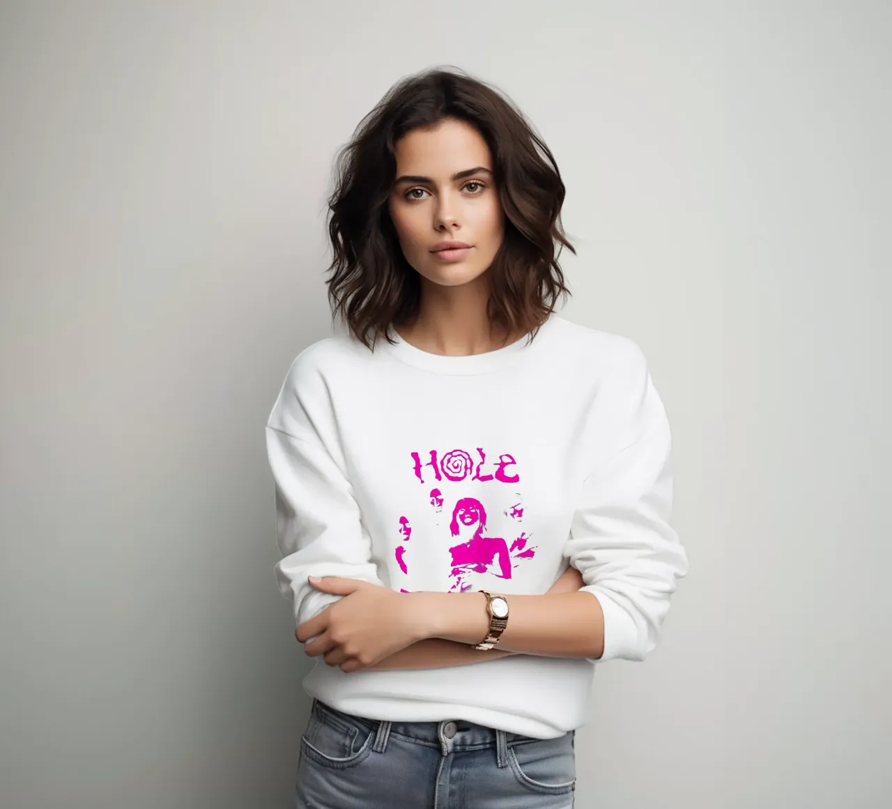 Banda rosa Sillhouette Foro felpa da https://www.juniqe.com/uk/shop/Henndraws