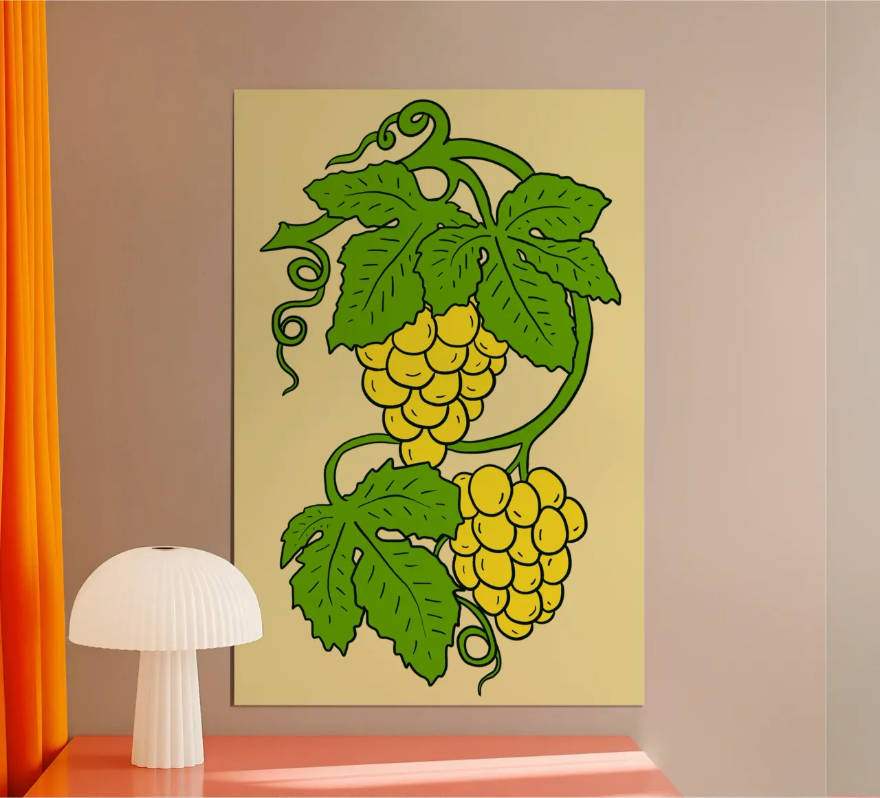 White grapes poster con telaio in alluminio da TijanaArtStudio88