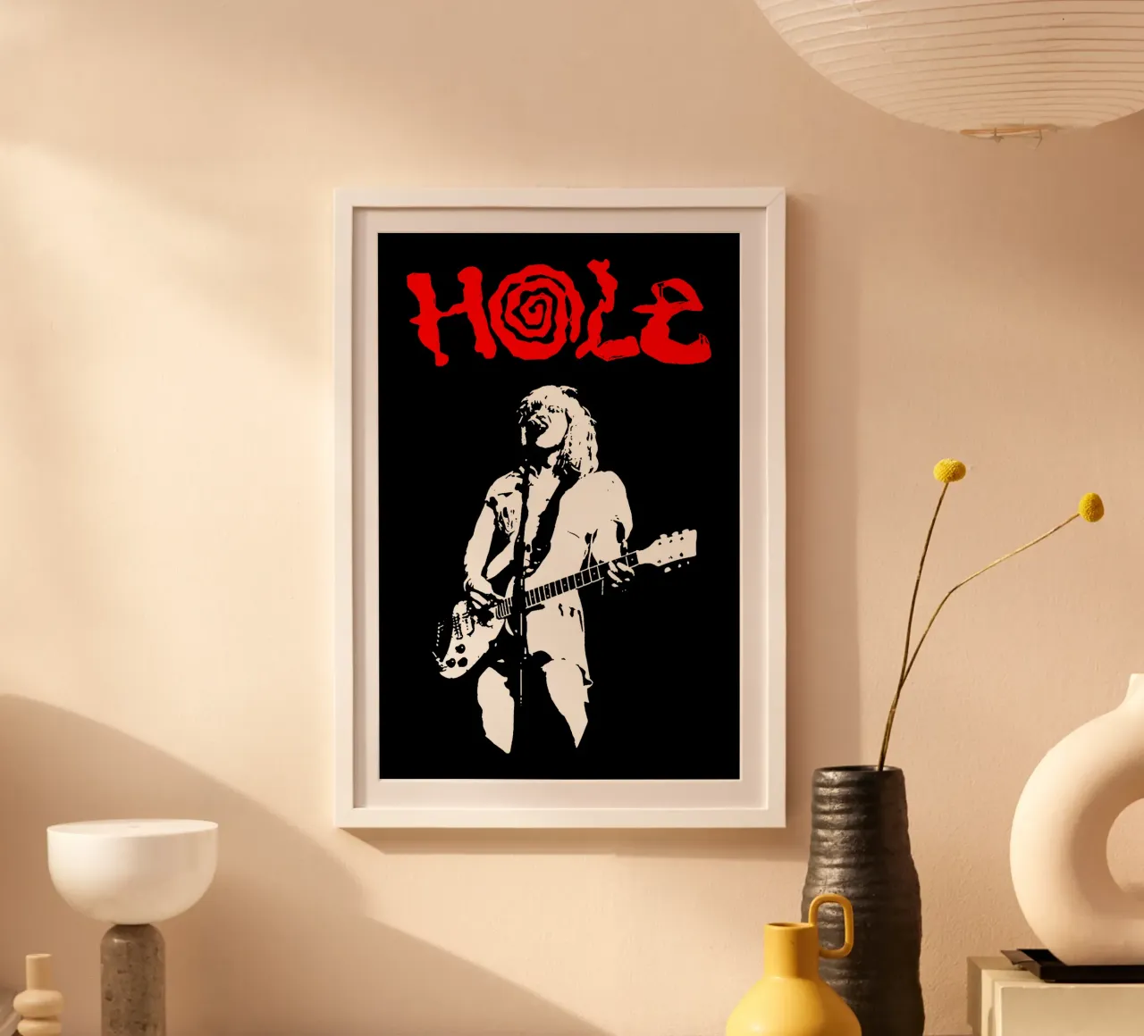 Band vocale in stile grunge Hole poster con telaio in plastica da https://www.juniqe.com/uk/shop/Henndraws