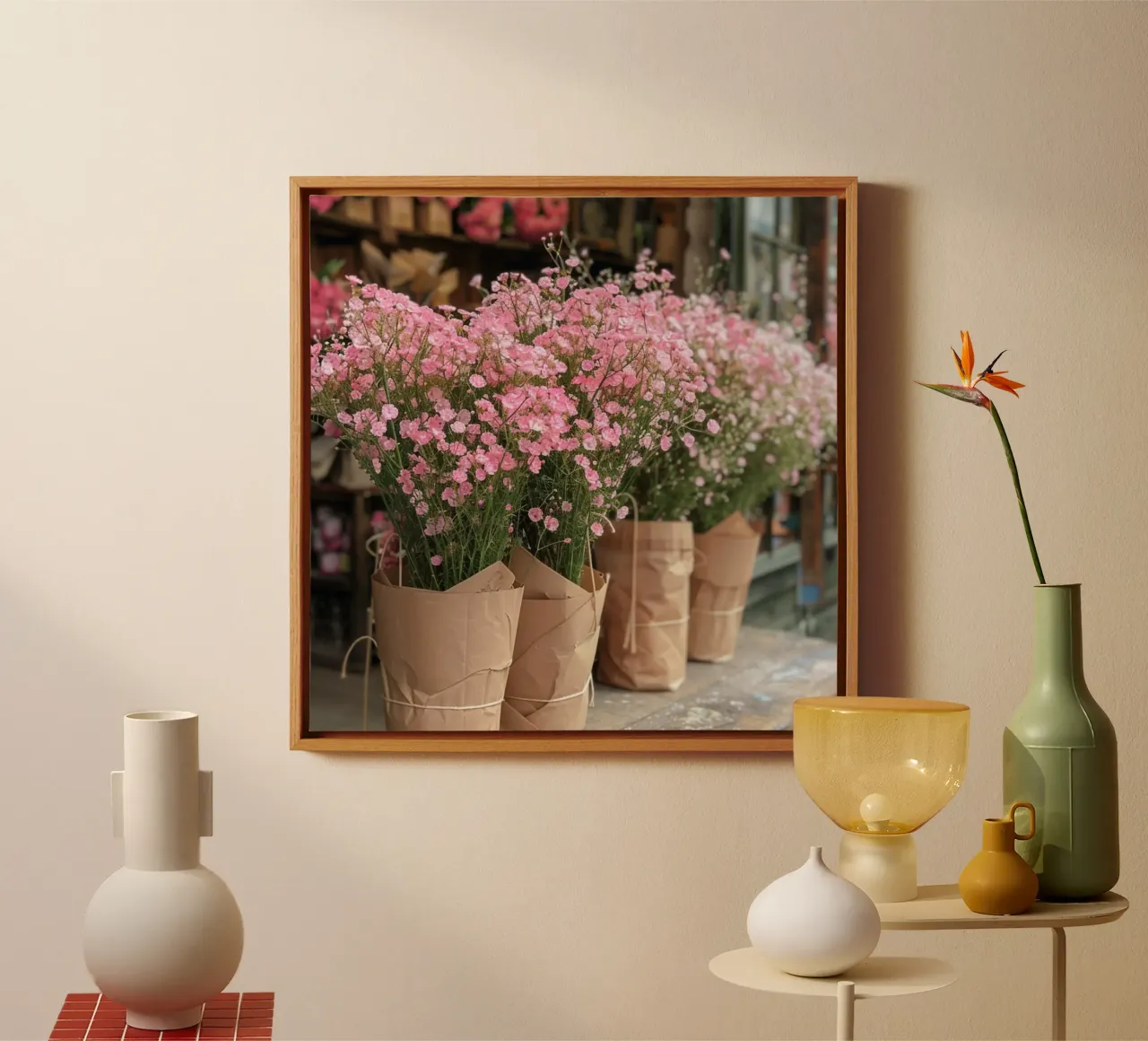 Fard e bolle di sapone tela con Cornice a cassetta da StillVibe Home