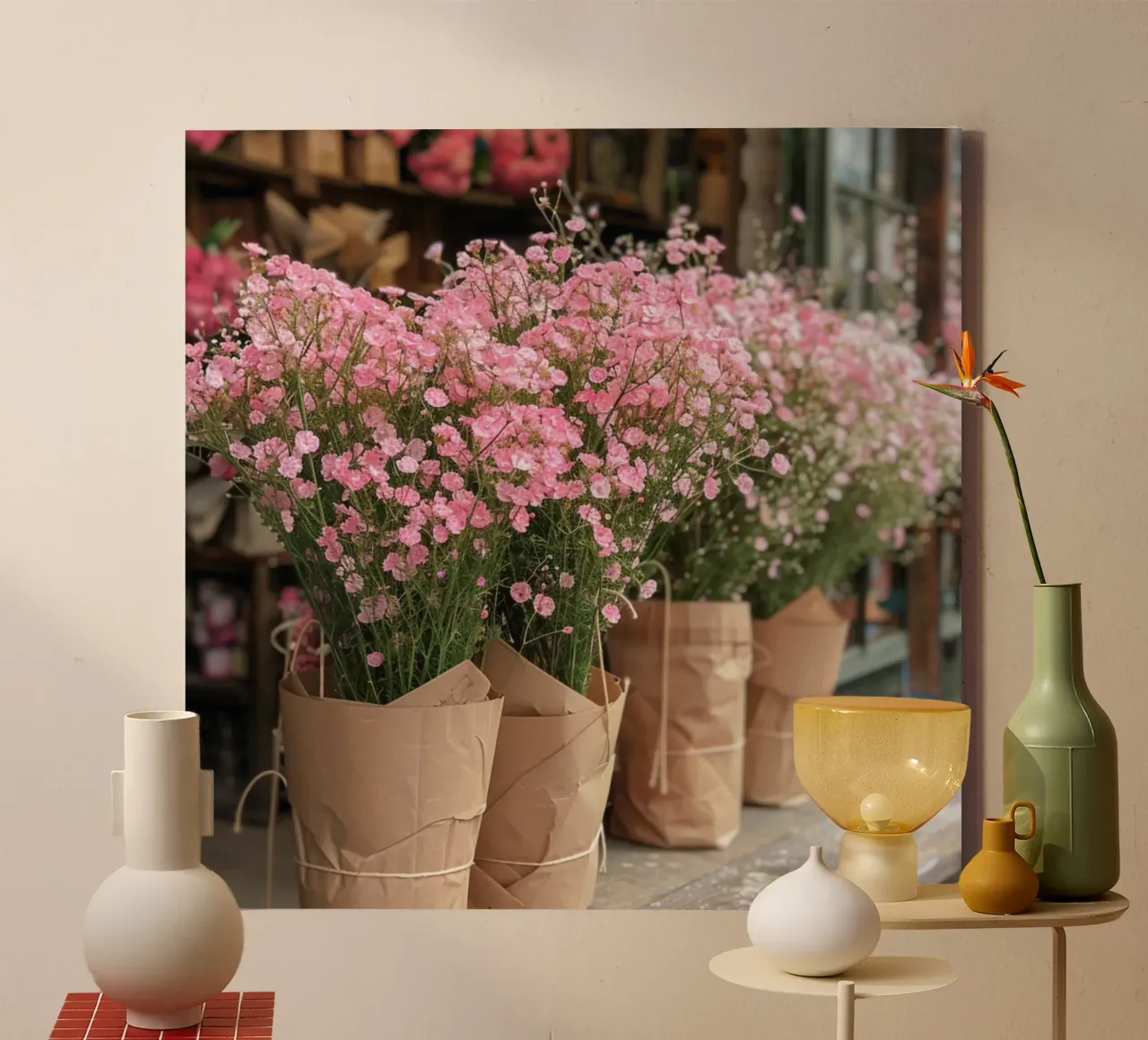 Fard e bolle di sapone tela con Cornice a cassetta da StillVibe Home
