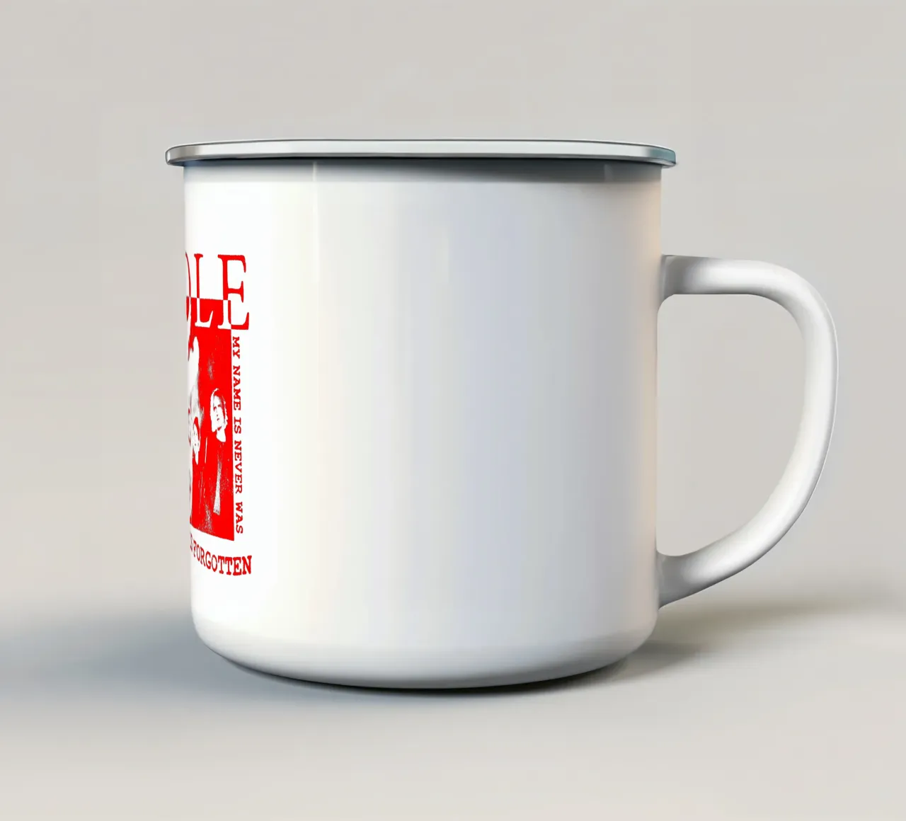 Banda rossa Sillhouette Foro tazza in smalto da https://www.juniqe.com/uk/shop/Henndraws