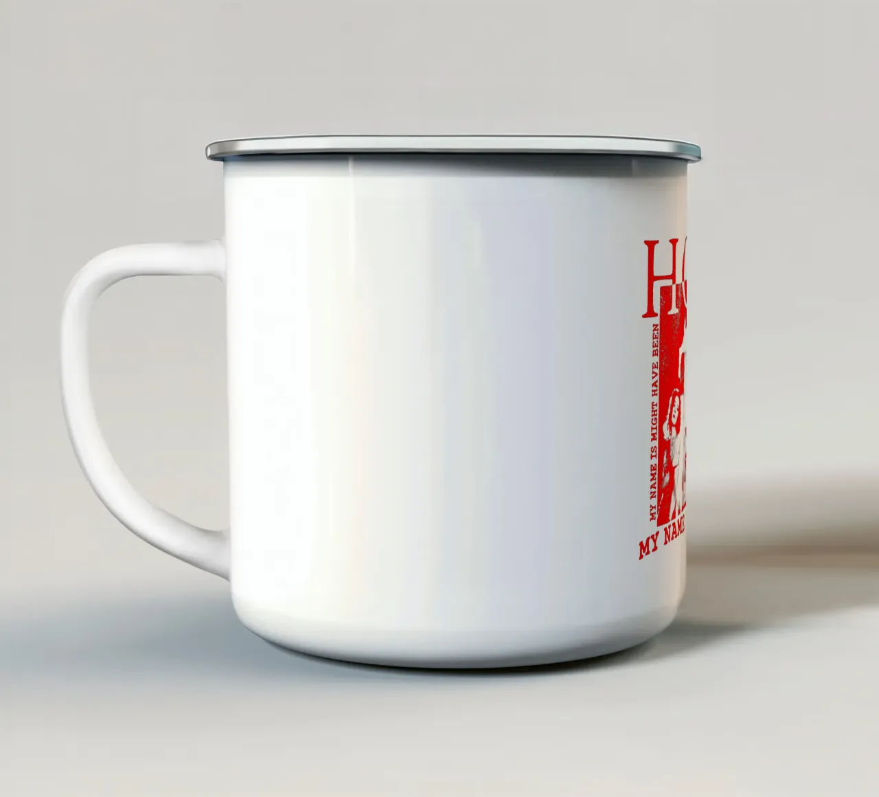 Banda rossa Sillhouette Foro tazza in smalto da https://www.juniqe.com/uk/shop/Henndraws