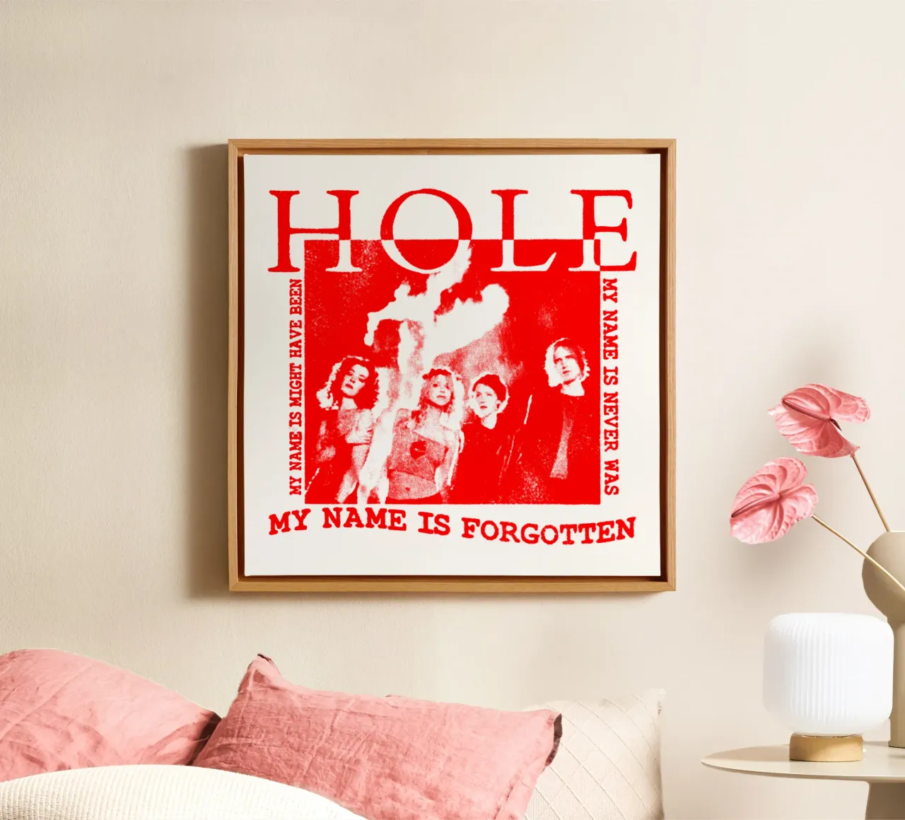 Banda rossa Sillhouette Foro tela con Cornice a cassetta da https://www.juniqe.com/uk/shop/Henndraws