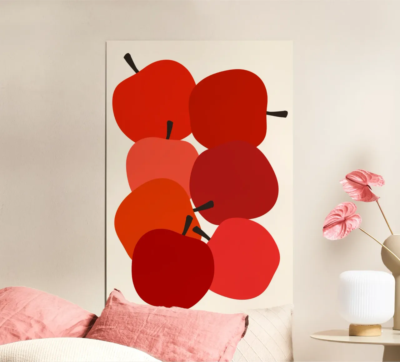 Red apples poster con telaio in plastica da TijanaArtStudio88