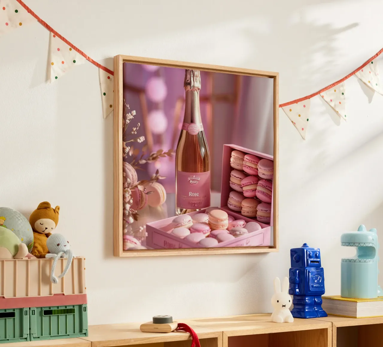 Fard e bolle di sapone tela con Cornice a cassetta da StillVibe Home
