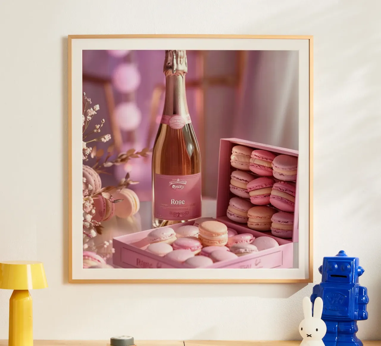 Fard e bolle di sapone poster con telaio in legno da StillVibe Home