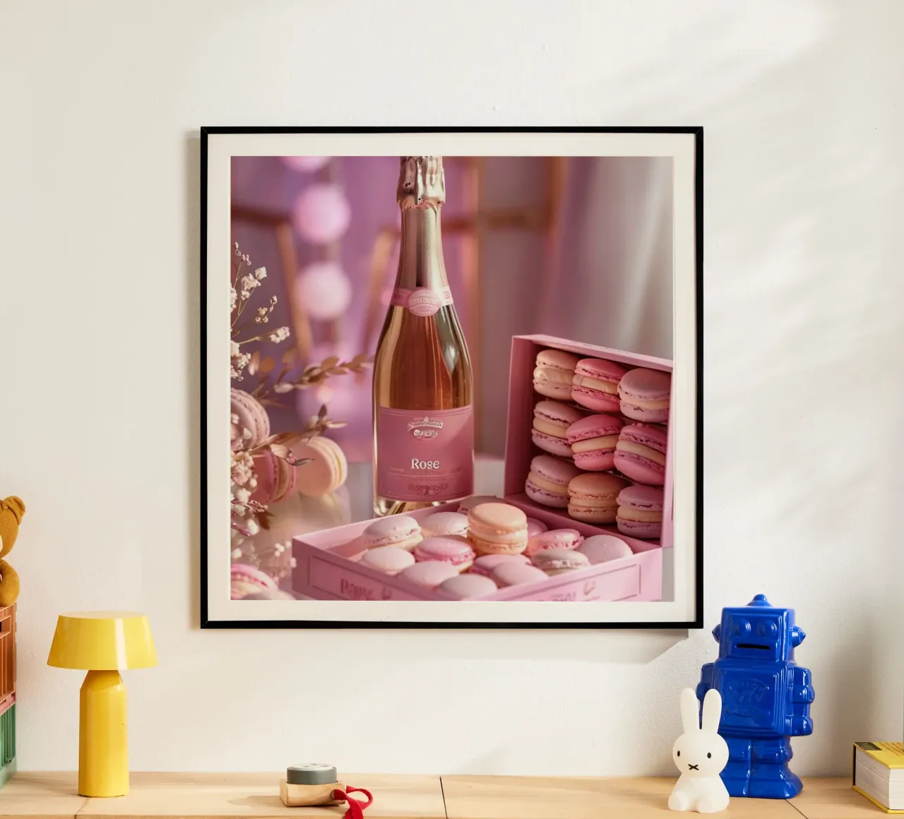 Fard e bolle di sapone poster con telaio in legno da StillVibe Home
