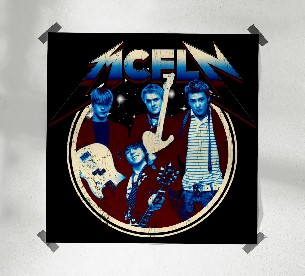 Vintage 90 Style Pop Rock Maglietta oversize poster da igoshdesigns