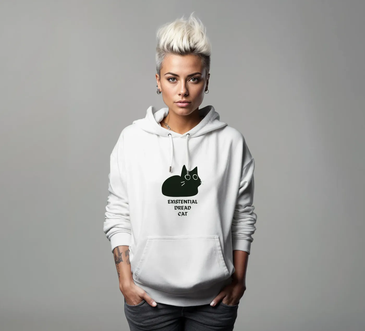 Existential Dread Cat hoodie van Melty Shirts