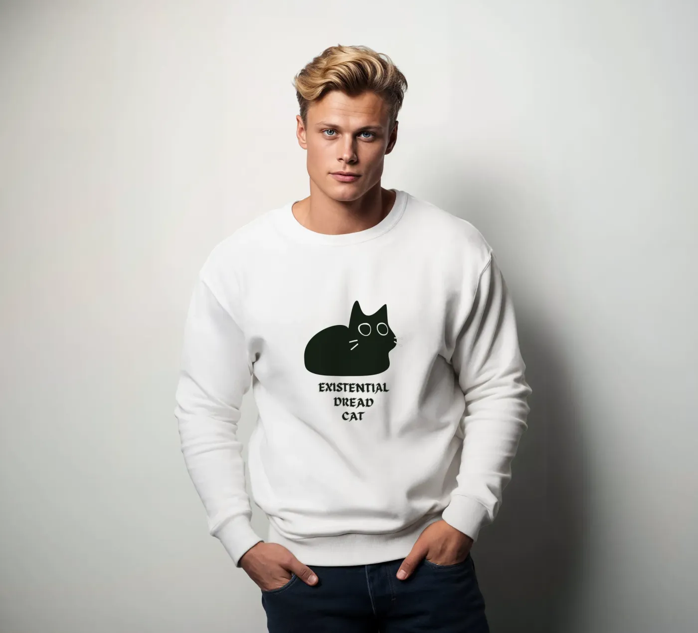 Existential Dread Cat sweatshirt van Melty Shirts
