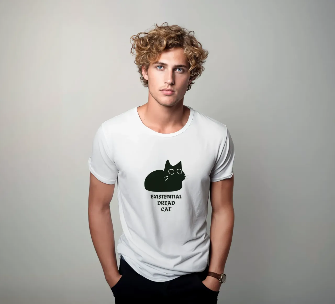 Existential Dread Cat t-shirt da Melty Shirts