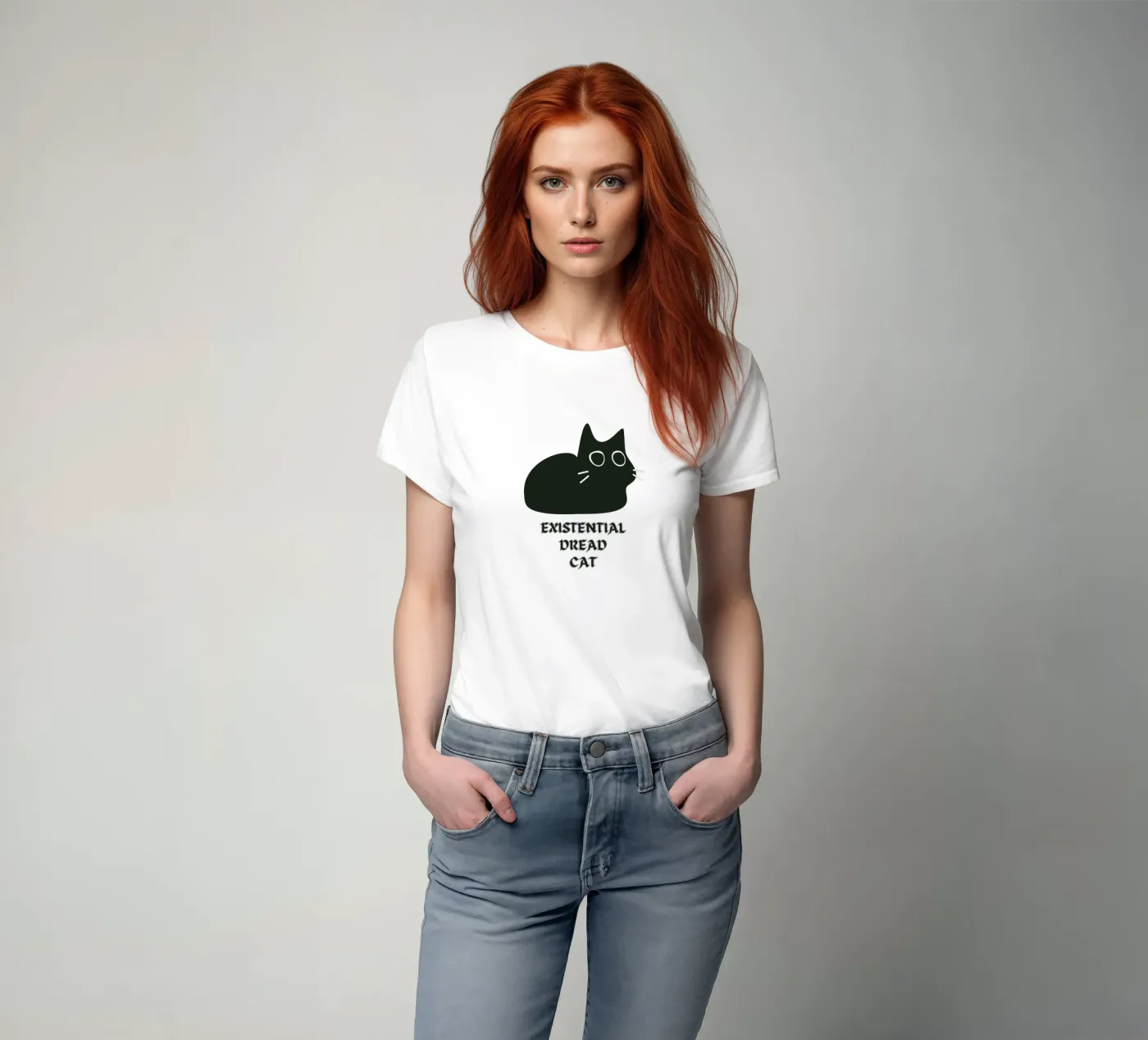 Existential Dread Cat t-shirt da Melty Shirts