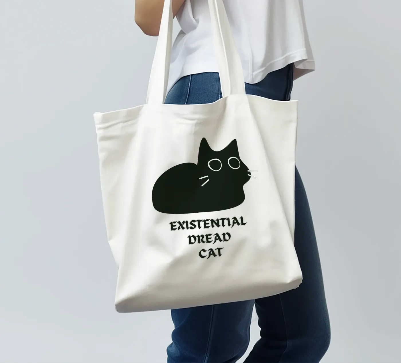 Existential Dread Cat tote bag by Melty Shirts