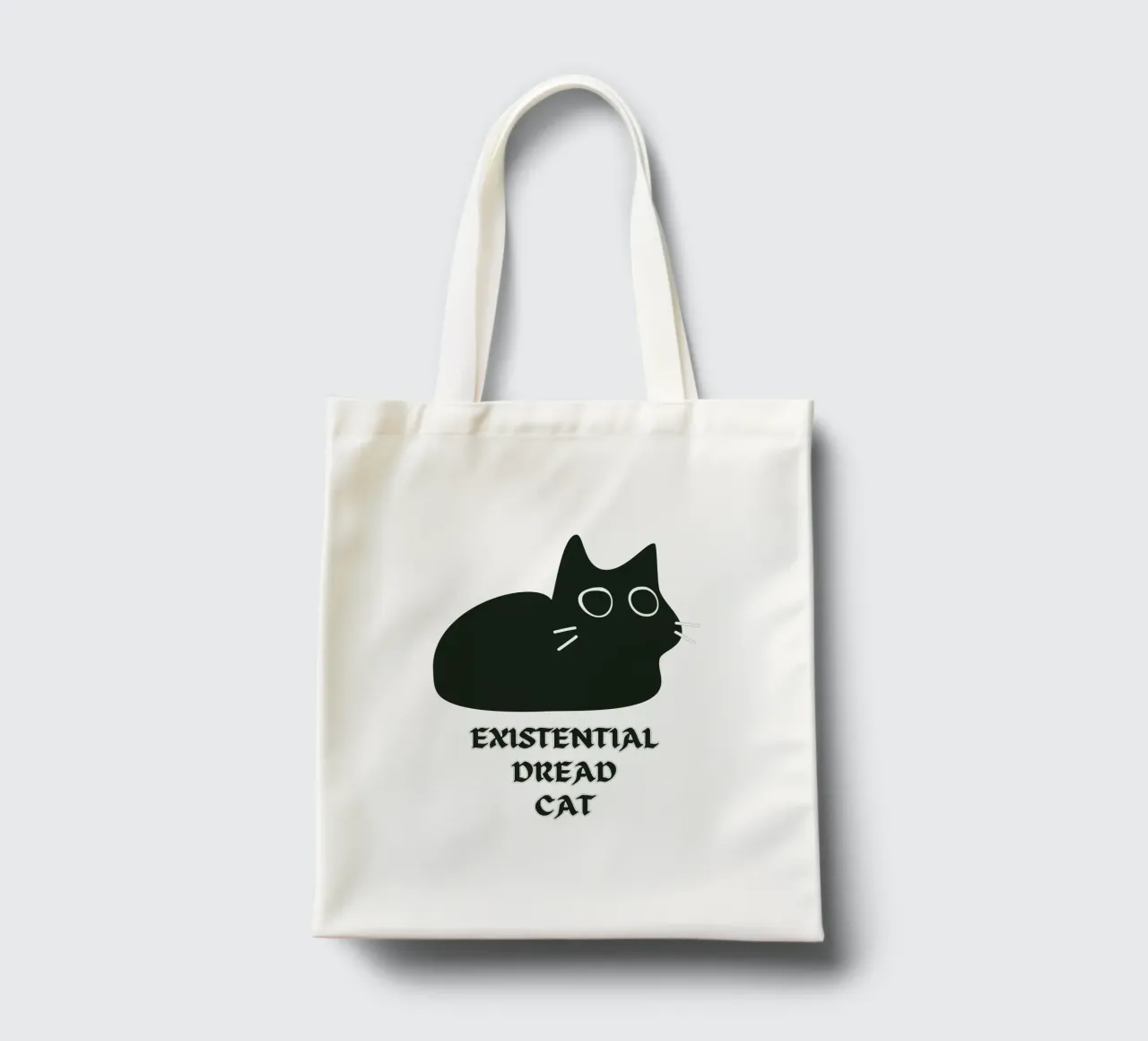 Existential Dread Cat borsa in juta da Melty Shirts