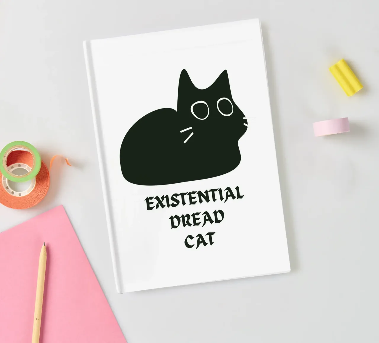Existential Dread Cat notebook by Melty Shirts