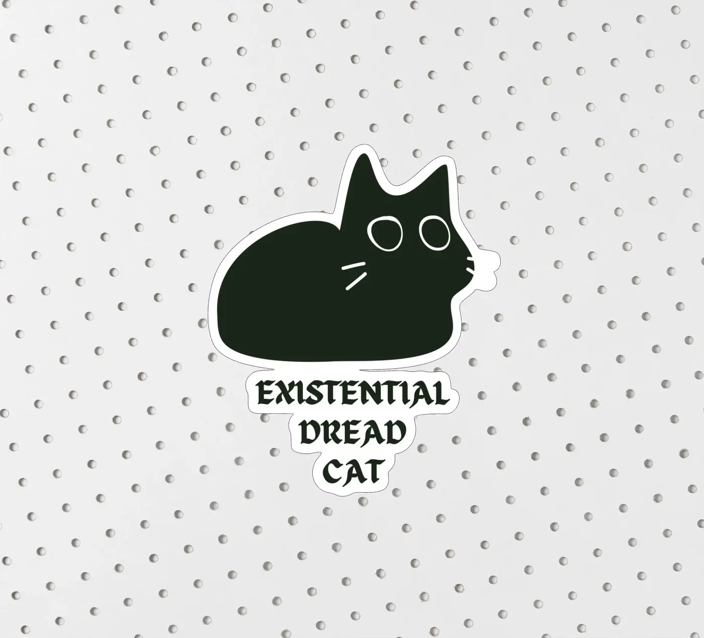 Existential Dread Cat sticker van Melty Shirts