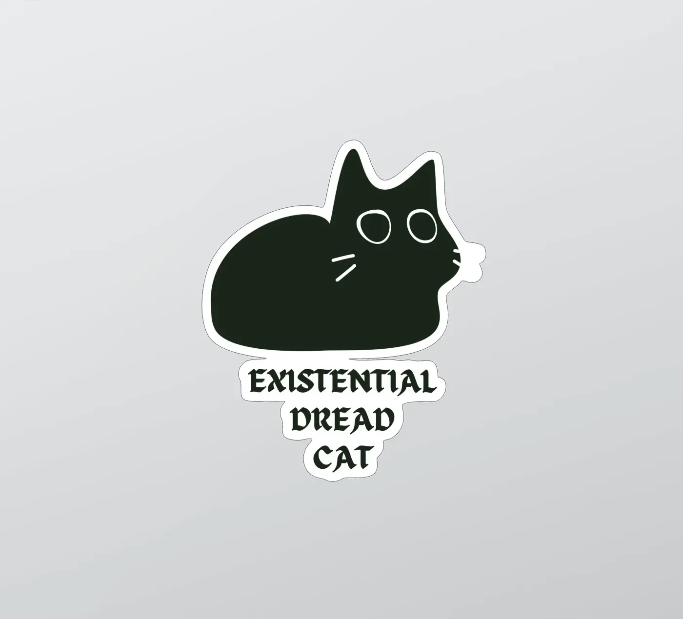 Existential Dread Cat sticker van Melty Shirts