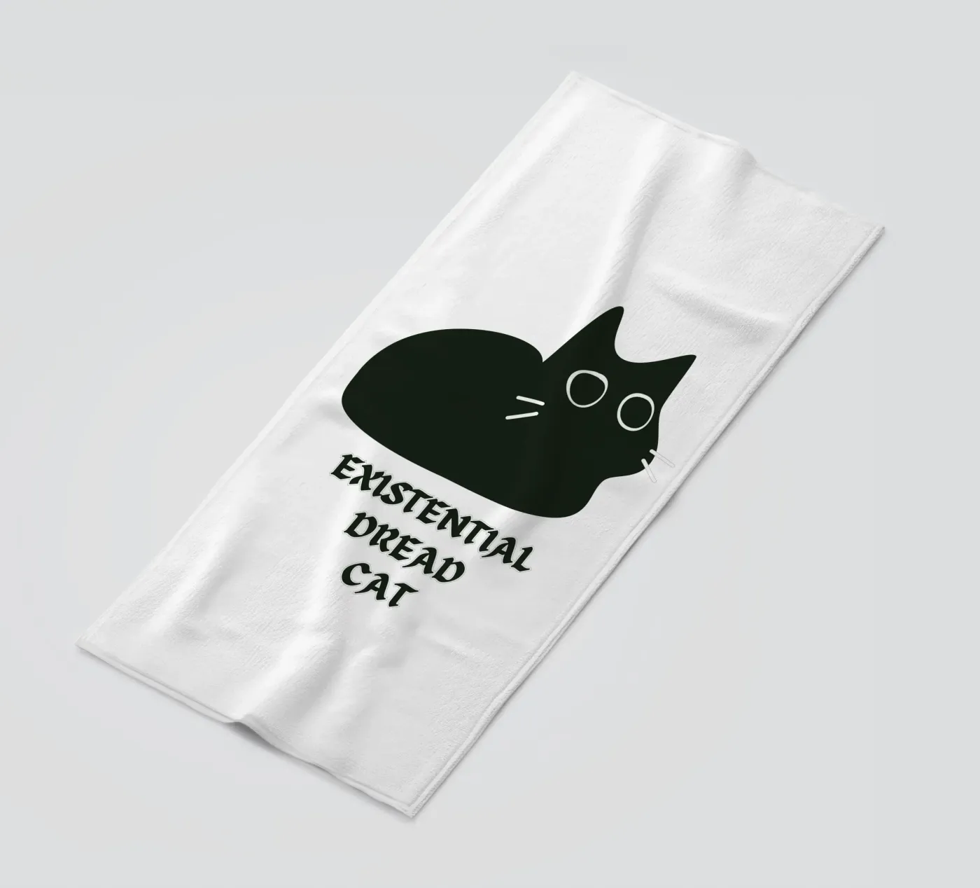 Existential Dread Cat strandhanddoek van Melty Shirts