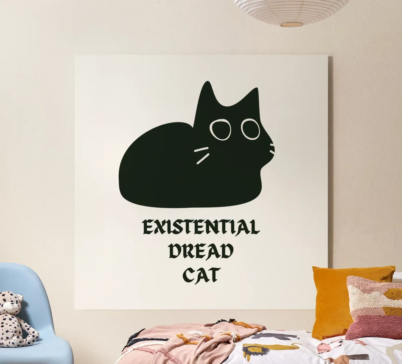 Existential Dread Cat acryl van Melty Shirts