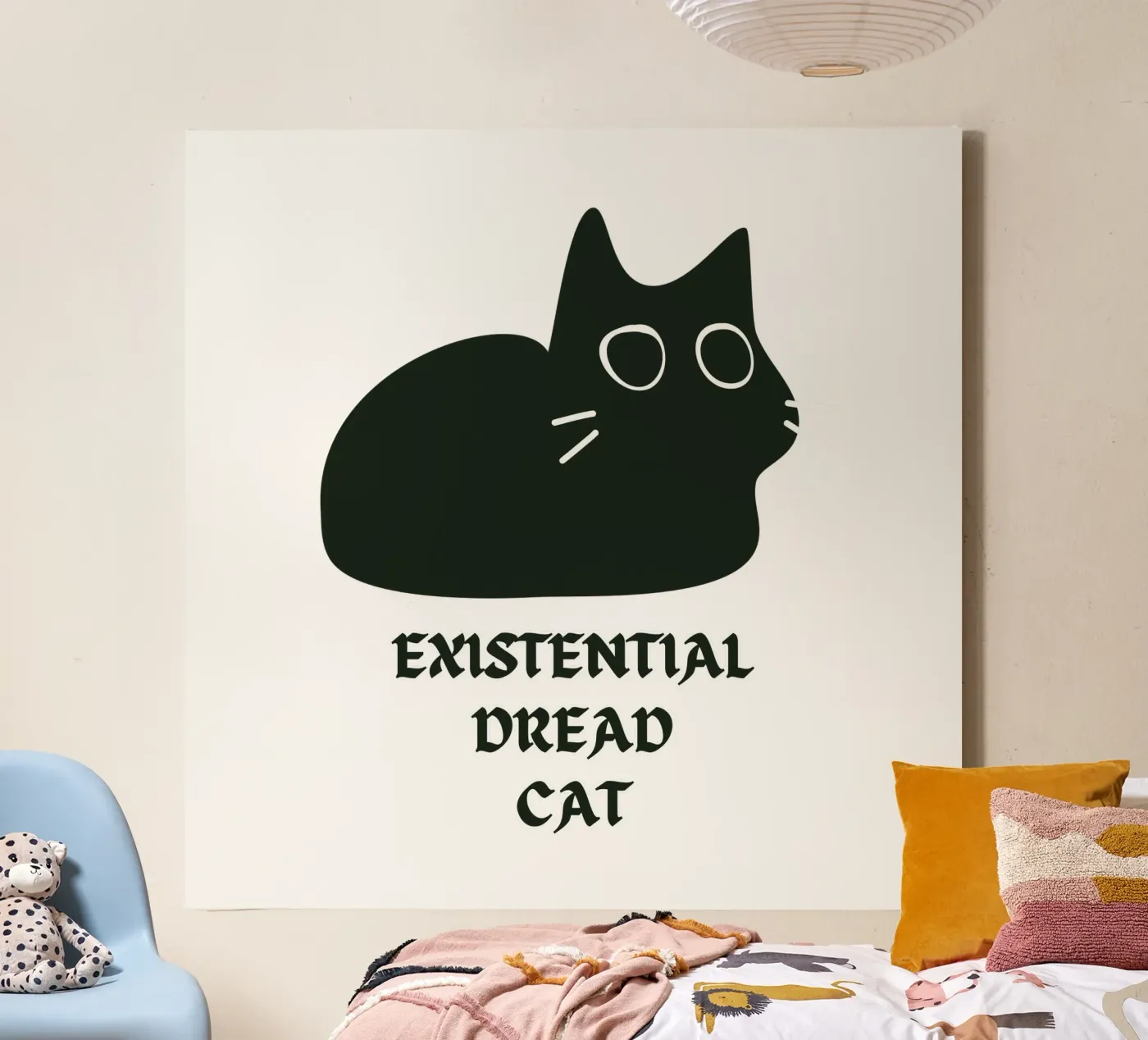 Existential Dread Cat canvas van Melty Shirts