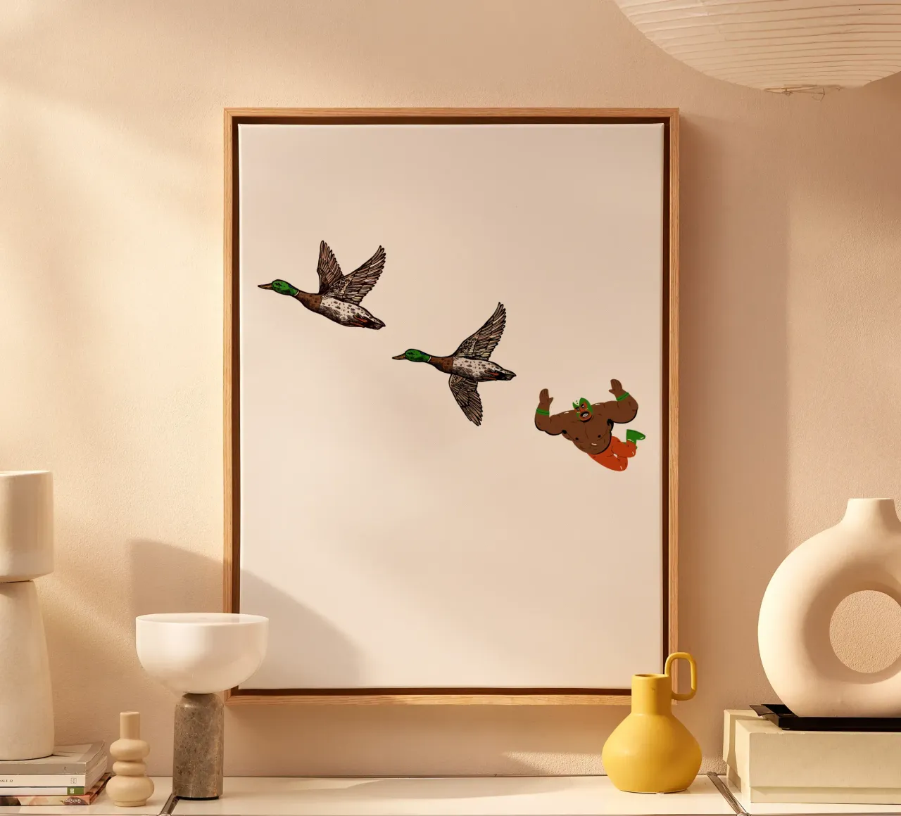 High Flyer - Duck Luchador tela con Cornice a cassetta da Melty Shirts