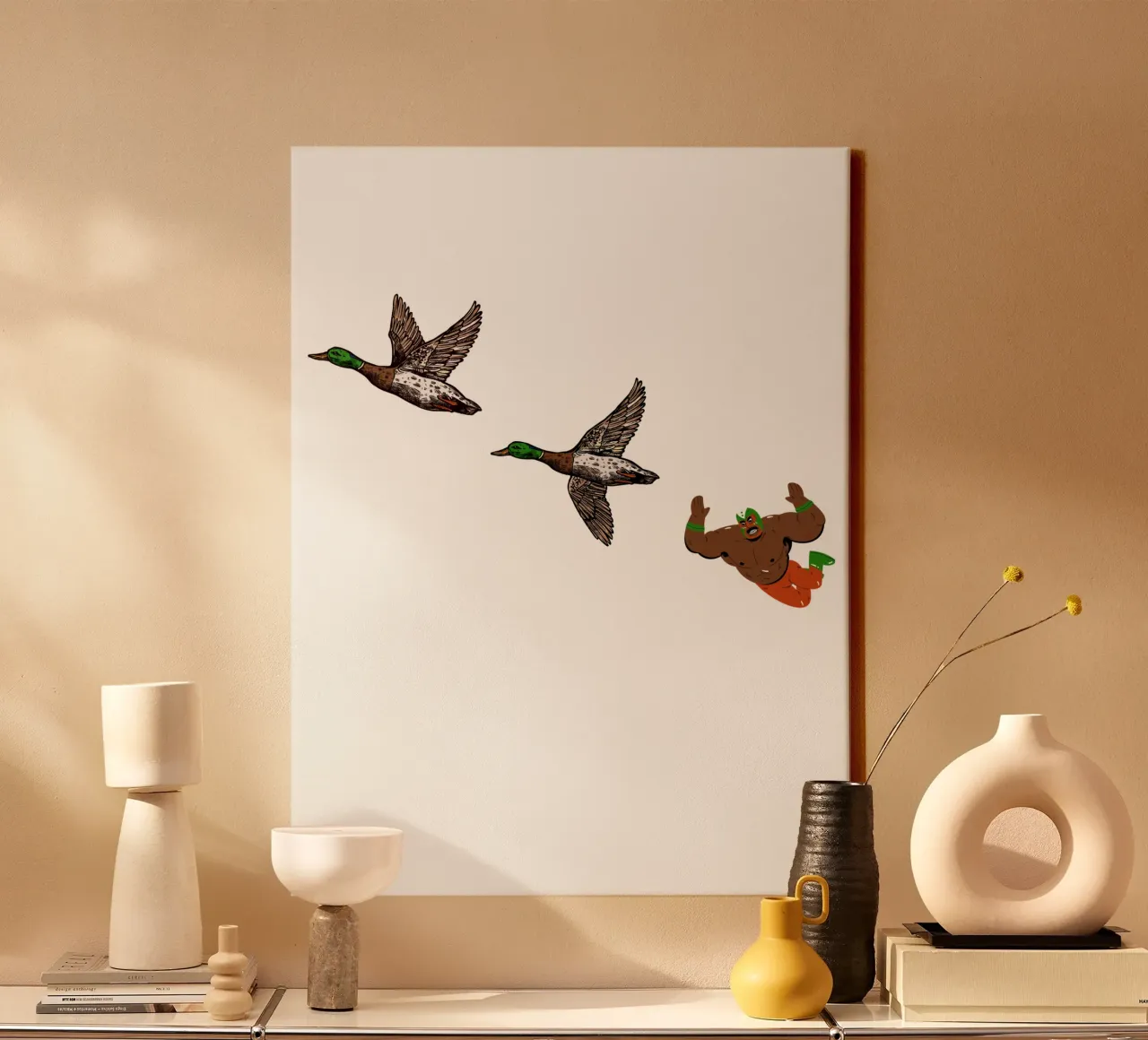 High Flyer - Duck Luchador tela con Cornice a cassetta da Melty Shirts