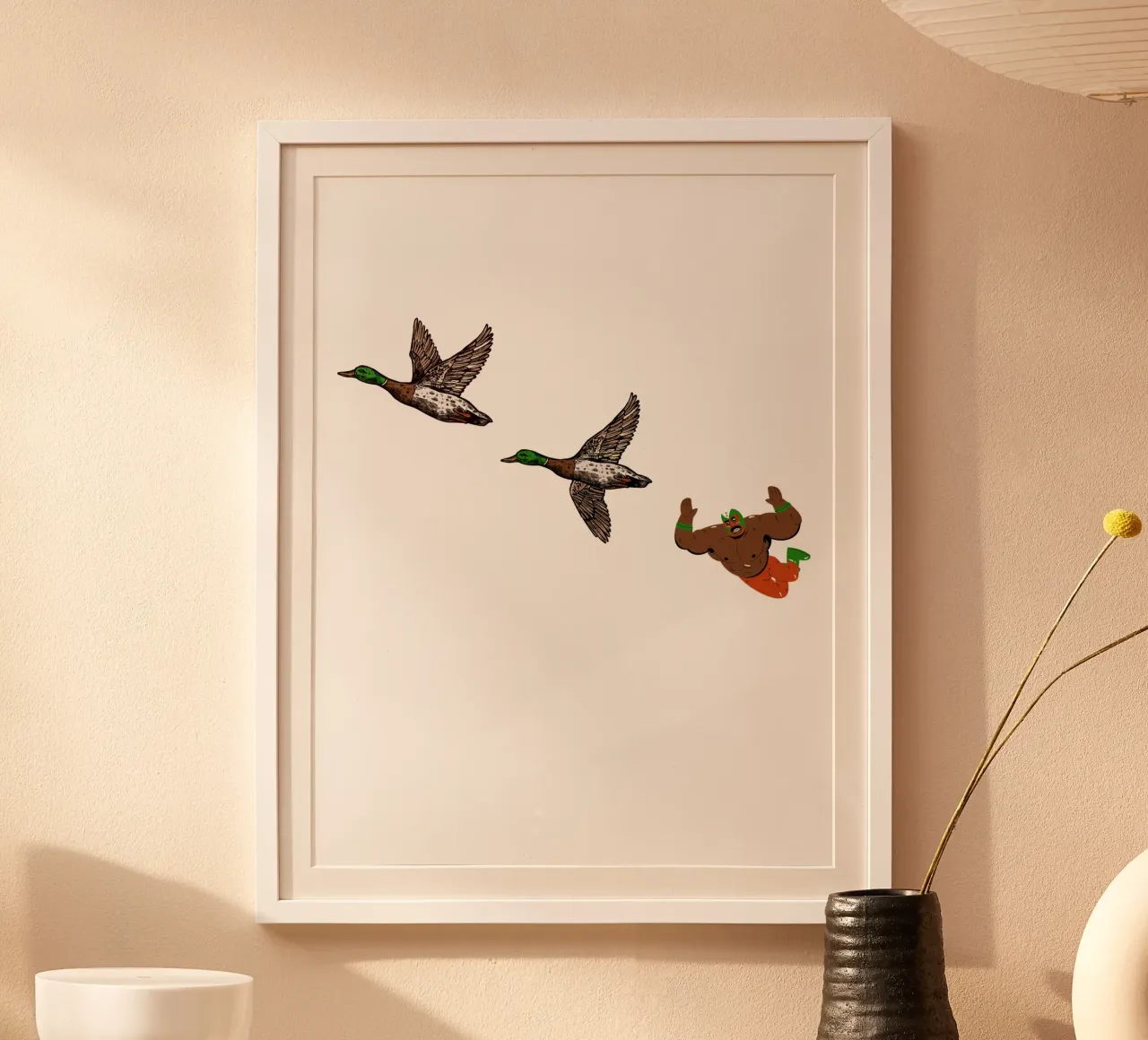 High Flyer - Duck Luchador poster con telaio in plastica da Melty Shirts
