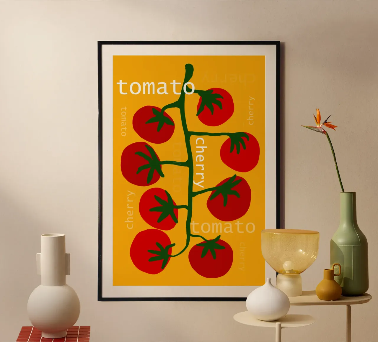 Cherry Tomato poster da TijanaArtStudio88