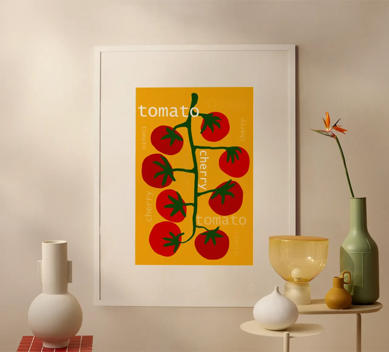 Cherry Tomato poster da TijanaArtStudio88