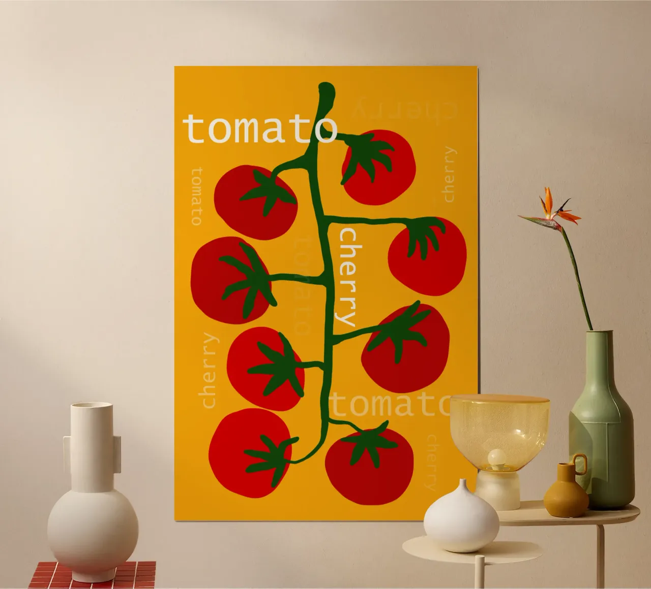 Cherry Tomato poster da TijanaArtStudio88