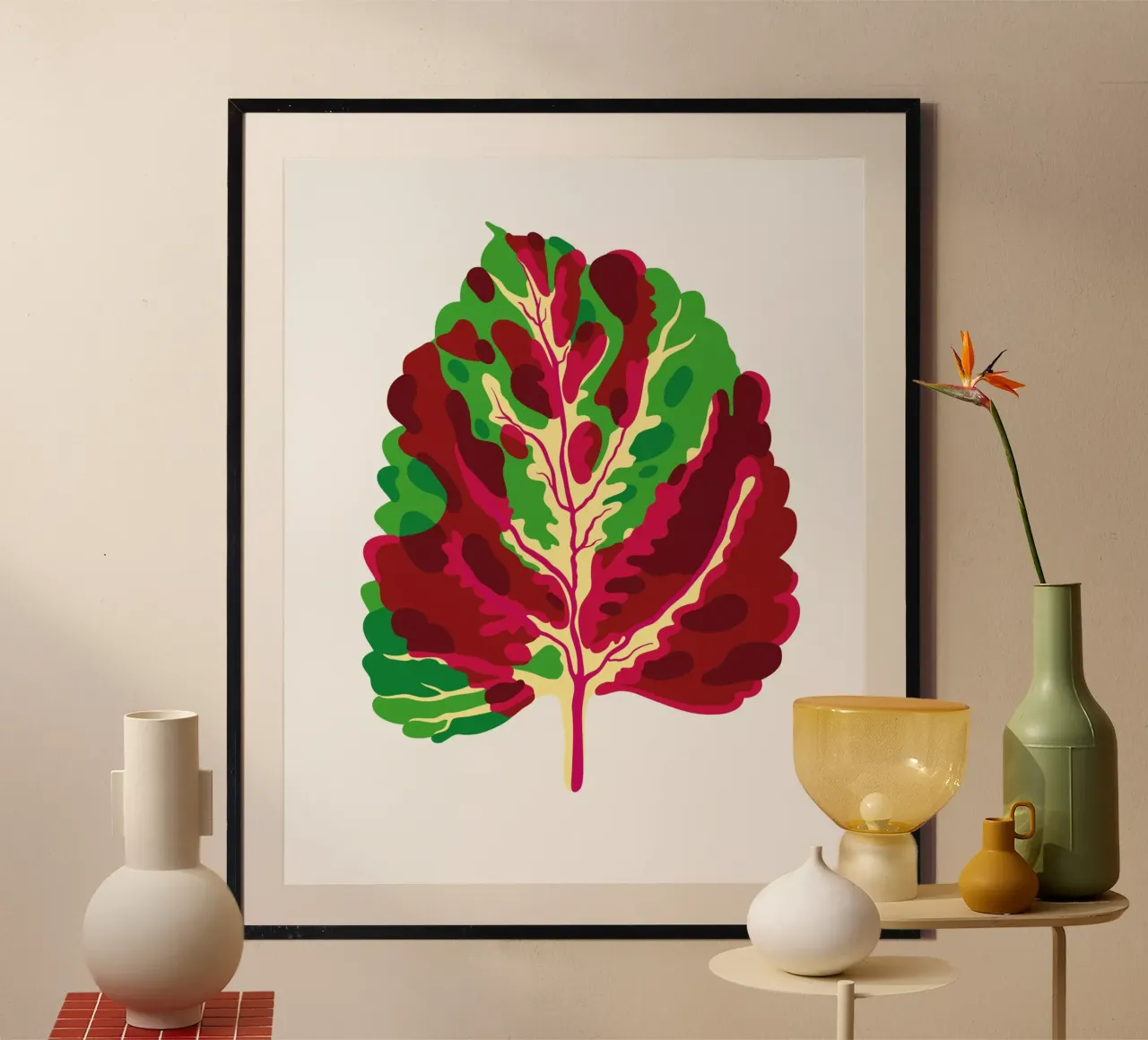 Cong Mosaic Coleus poster con telaio in plastica da Lidia Blomgren