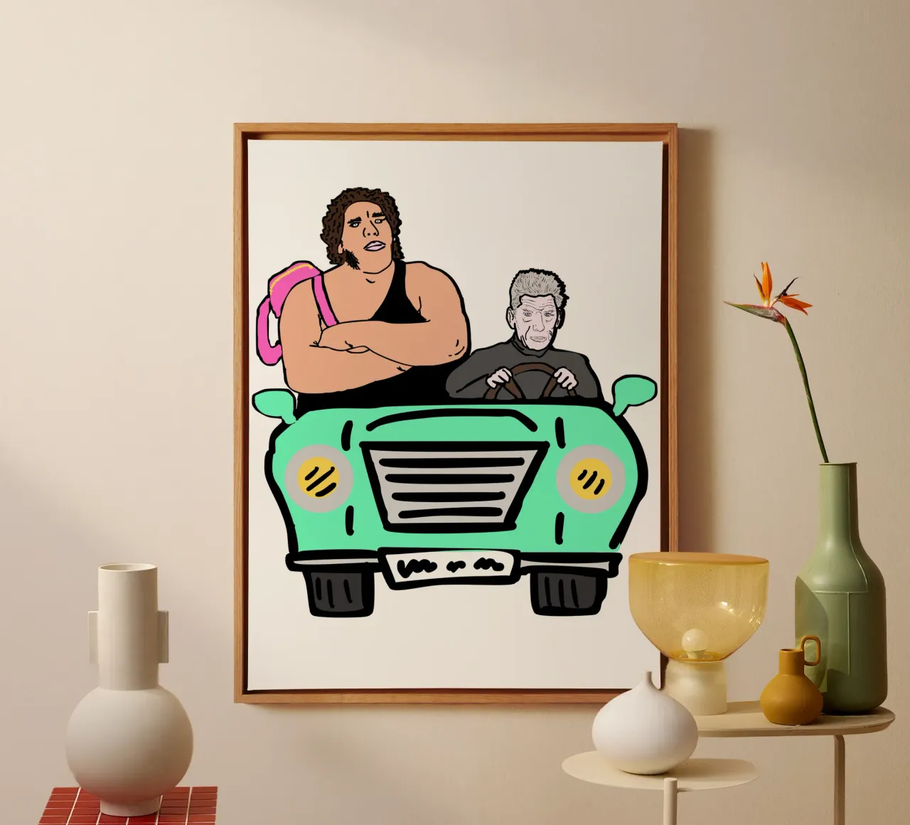 Le Carpool - Sam and Andre tela con Cornice a cassetta da Melty Shirts